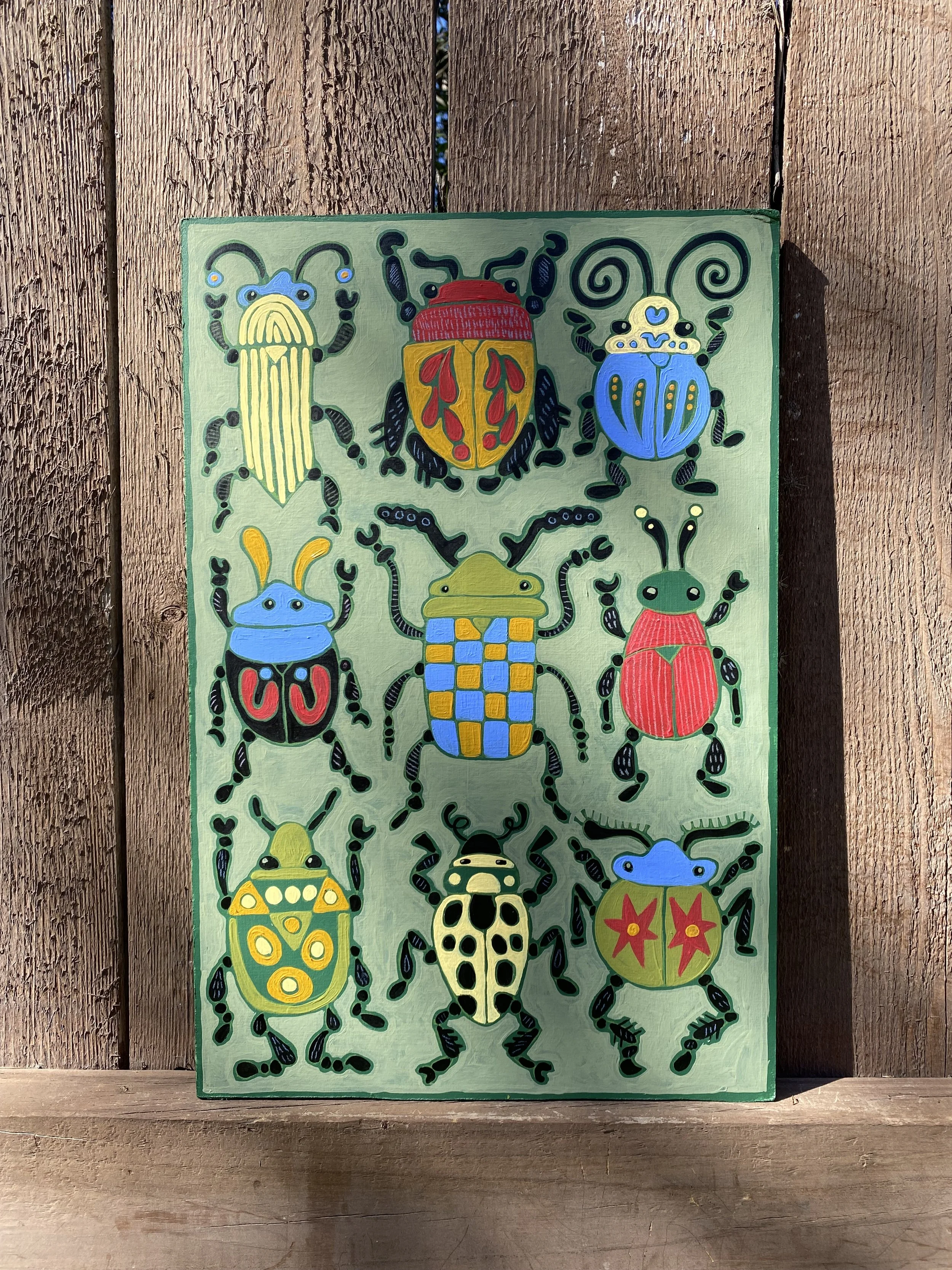 Love Bugs. Acrylic on panel. 2026