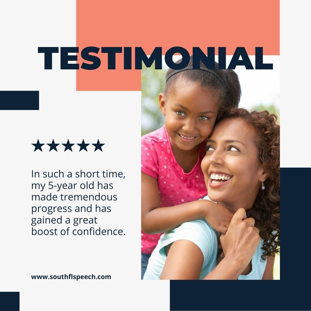 We love hearing from our patients and their parents. We’re here for them every step of the way ✨
At South Florida Speech Solutions the success of our patients is incredibly important and we develop personalized treatments that we constantly op