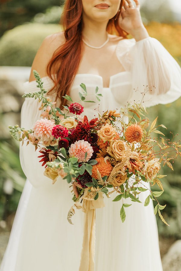 Blush, terracotta &amp; rust bridal bouquet