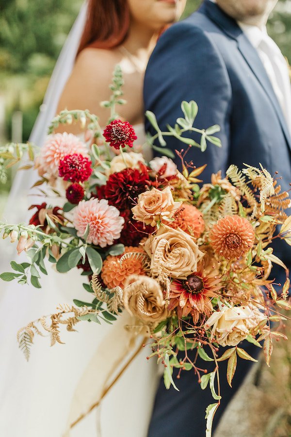 Fall Wedding Bouquet in Terracotta, Blush &amp; Rust