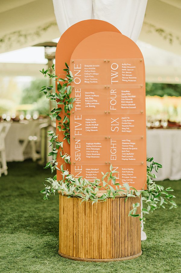 Terracotta Wedding Signage with Greenery
