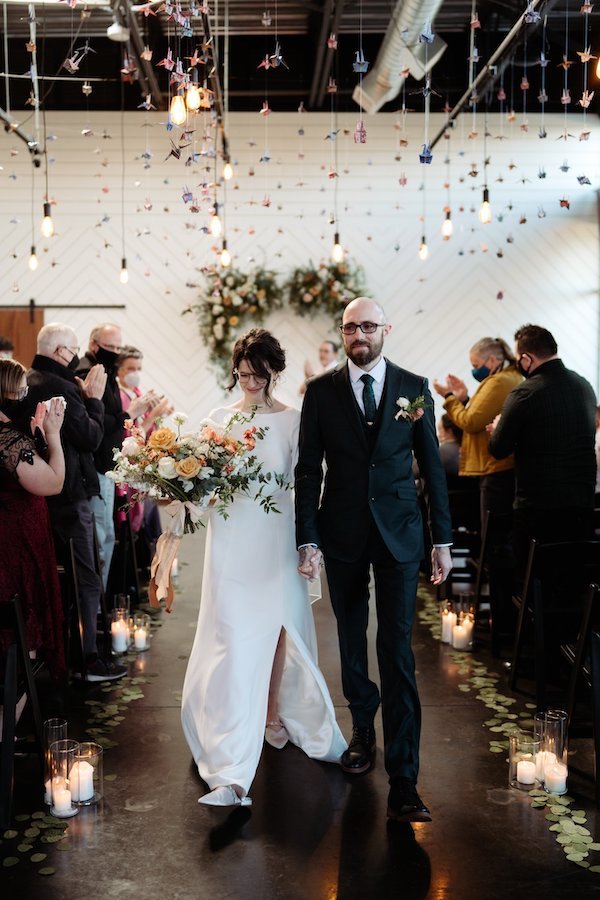 Urban Wedding Venue in Oregon with Hanging Flowers.jpg