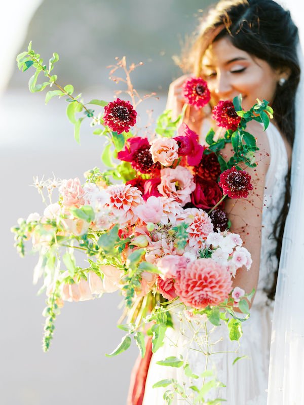 Summer Bridal Bouquet with Dahlias