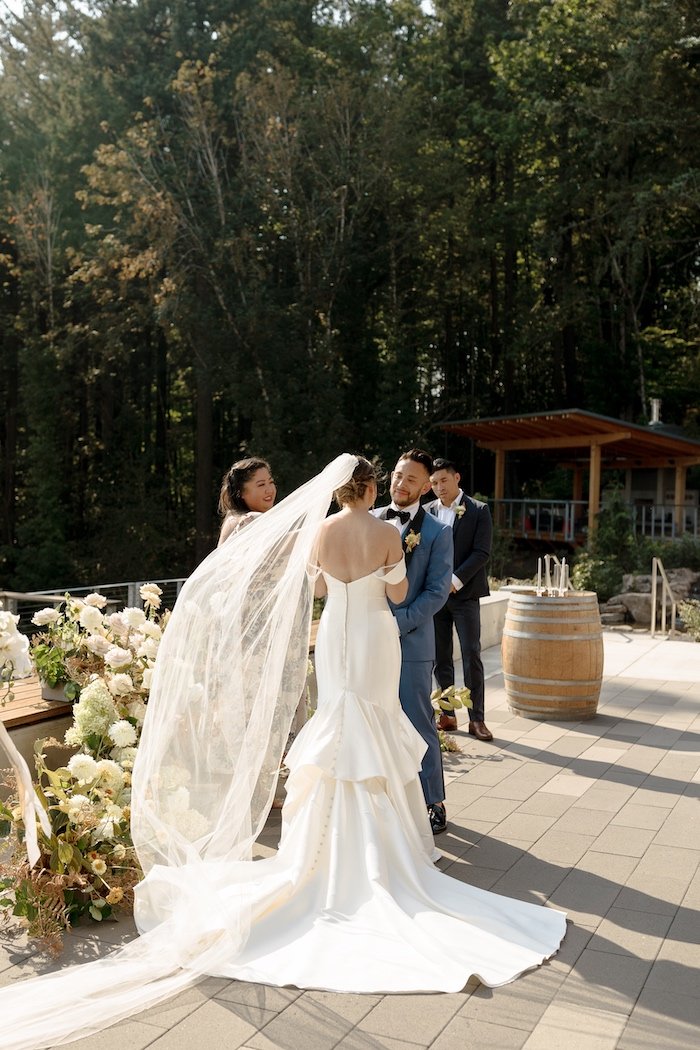 Bride and Groom Wedding Ceremony at Amaterra Winery