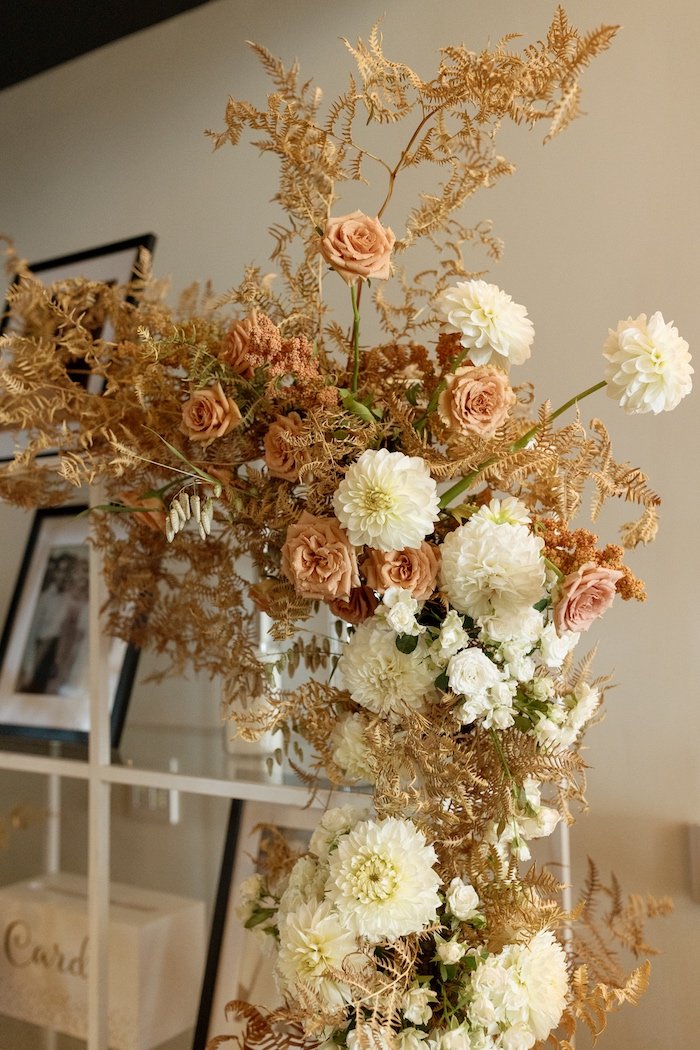 Unique Floral Install in Neutral Colors