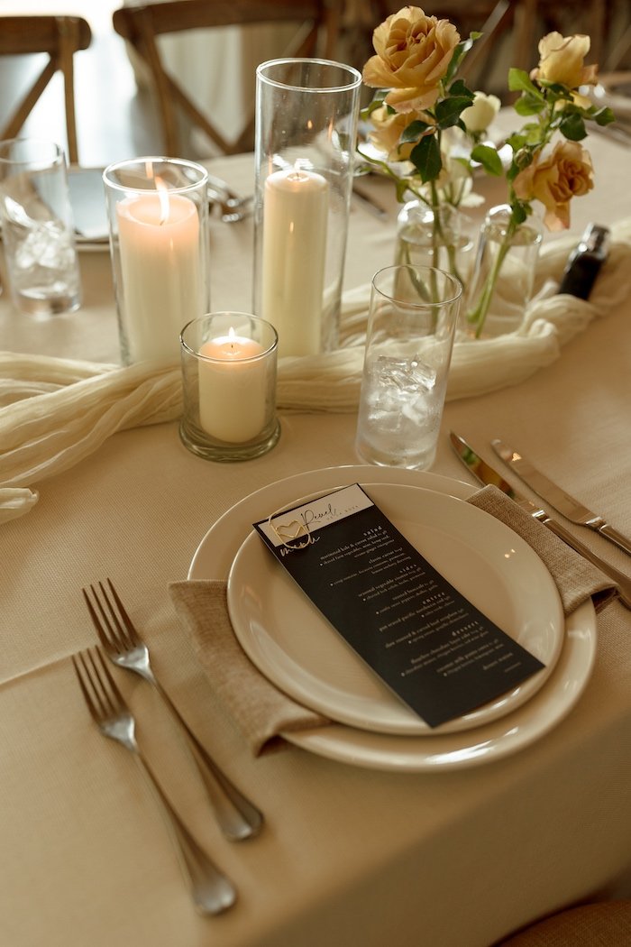 Wedding Table Place Setting for a Modern City Wedding