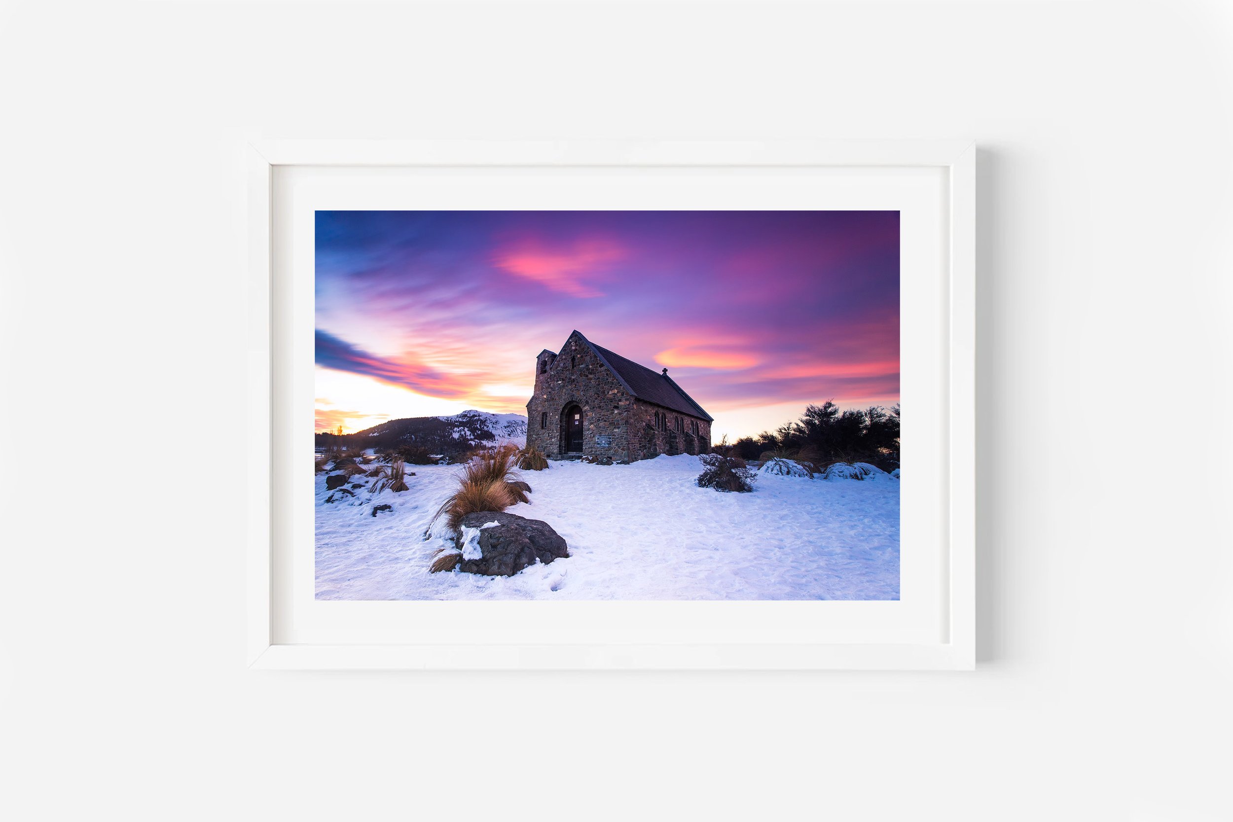 Church of the Good Shepherd Tekapo Winter NZ Print