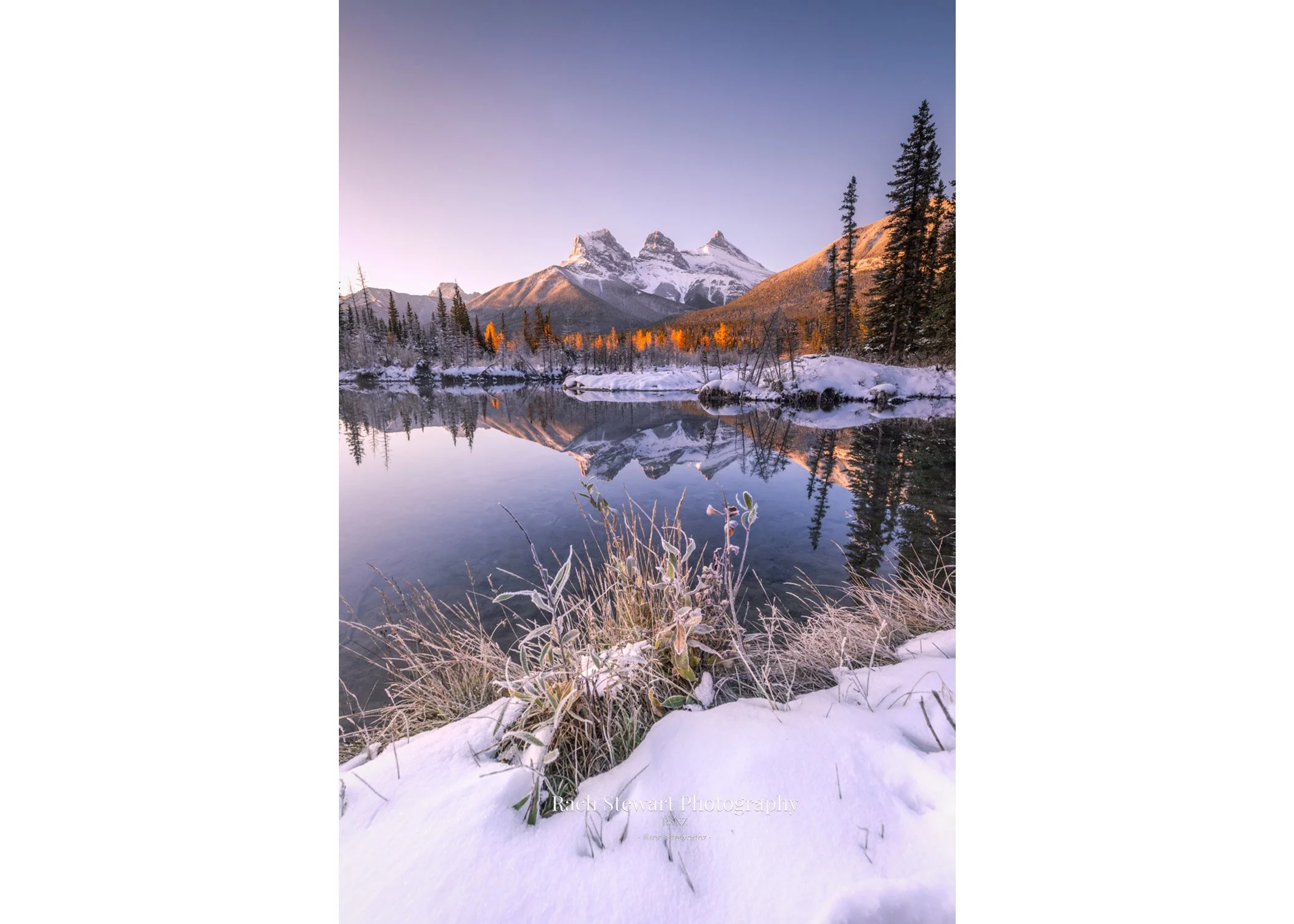 Three Sisters Canmore Canada Policeman Creek sunrise print