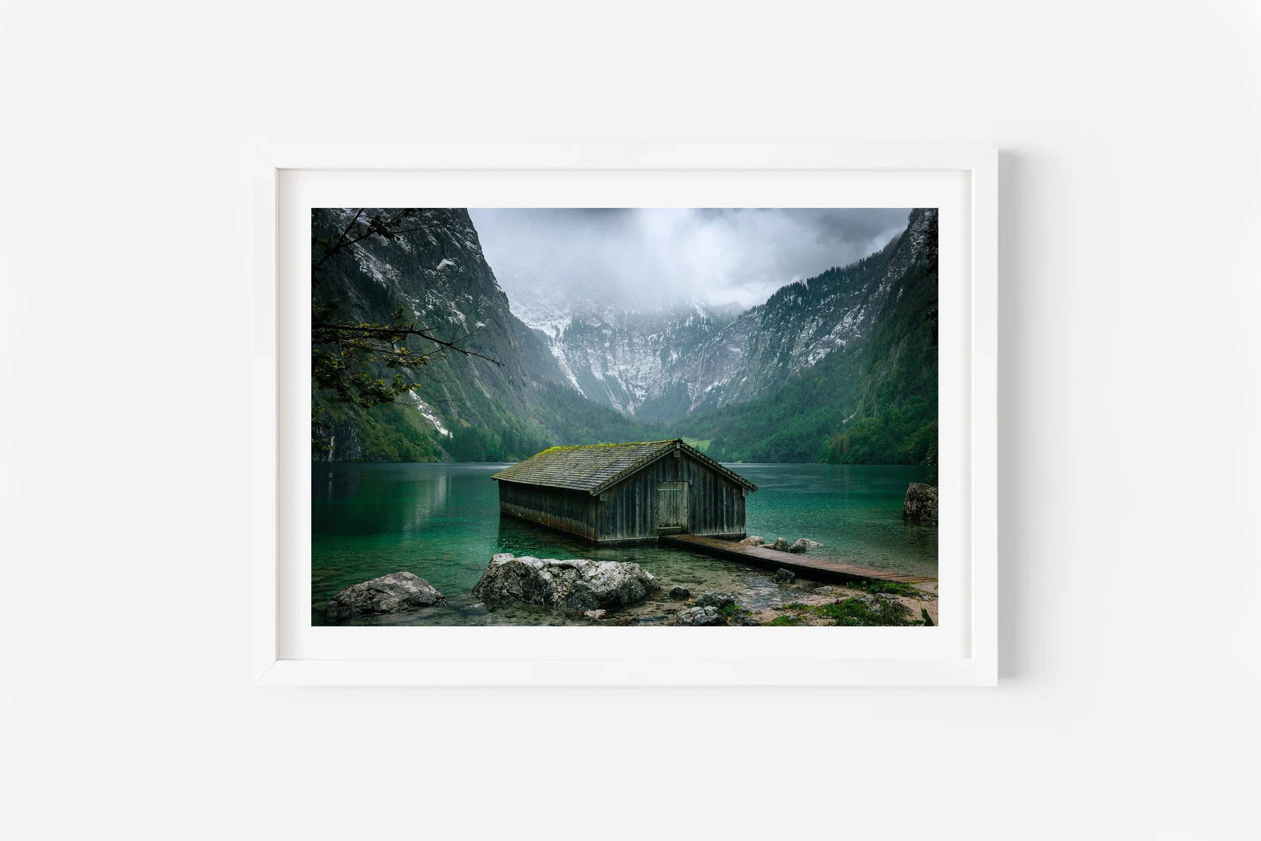 obersee boat house berchtesgadener bavaria germany print