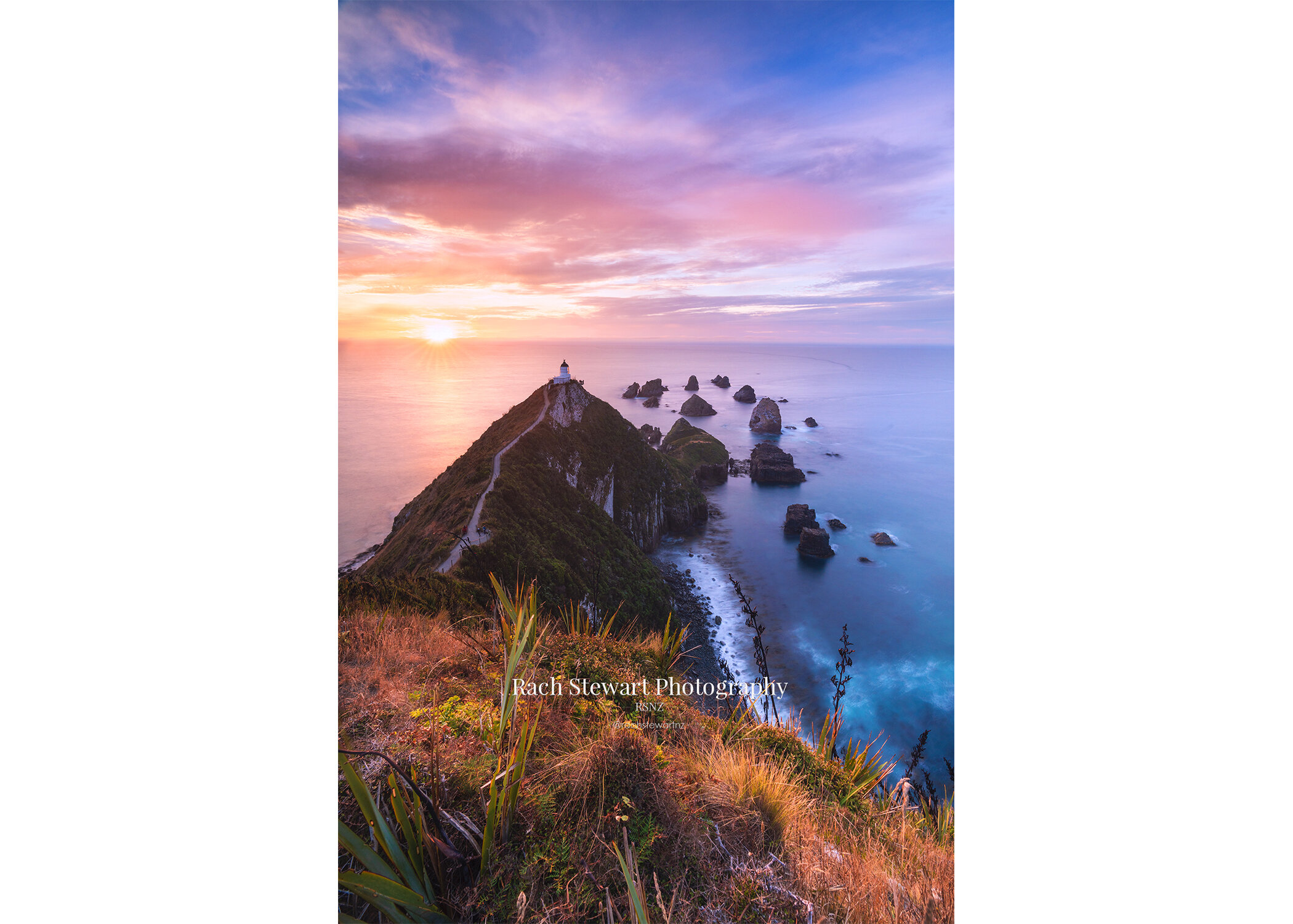 Nugget Point Lighthouse sunrise NZ Print