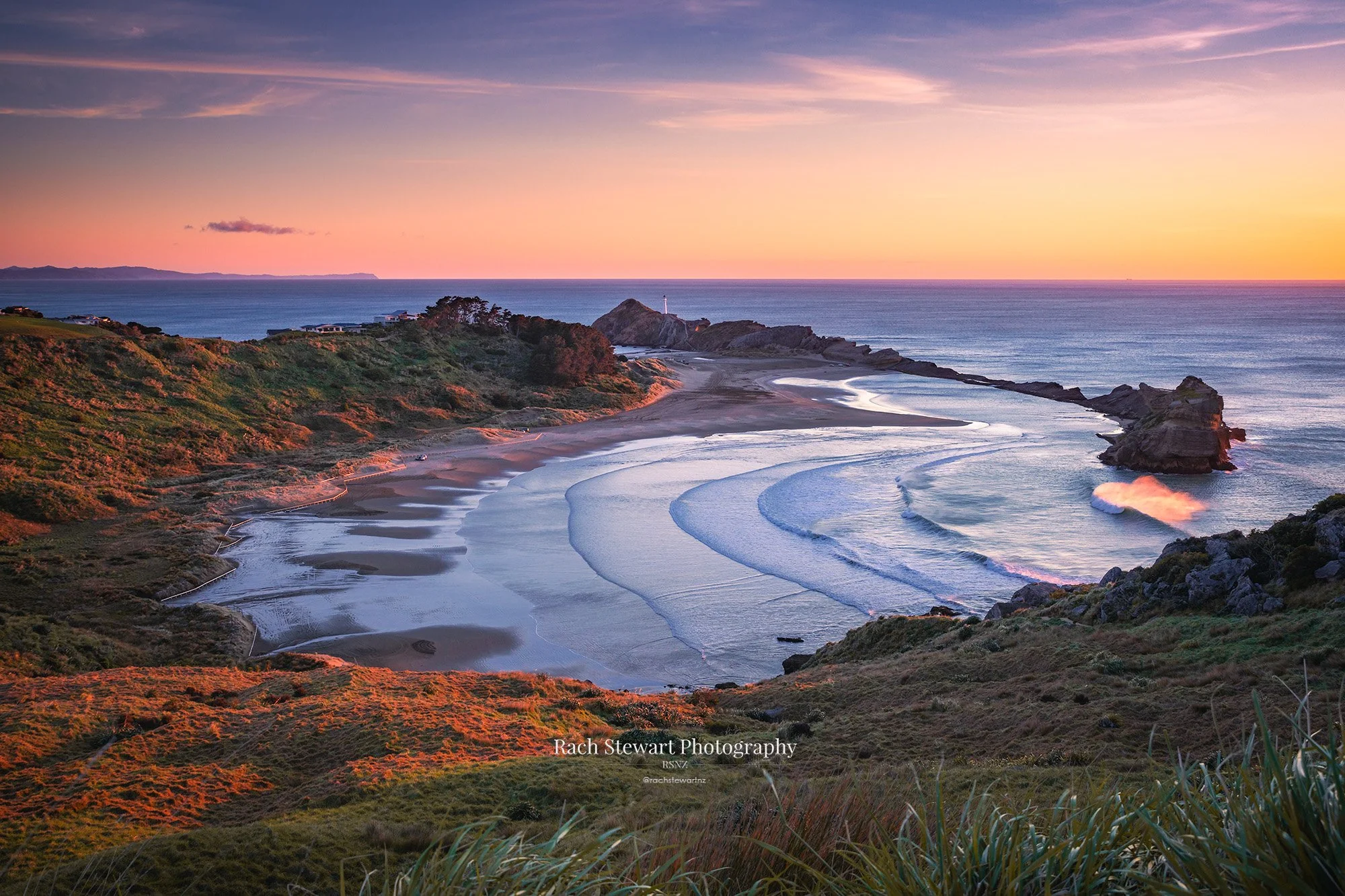 Castle Rock and Castlepoint Lighthouse Sunrise Print Wairarapa New Zealand