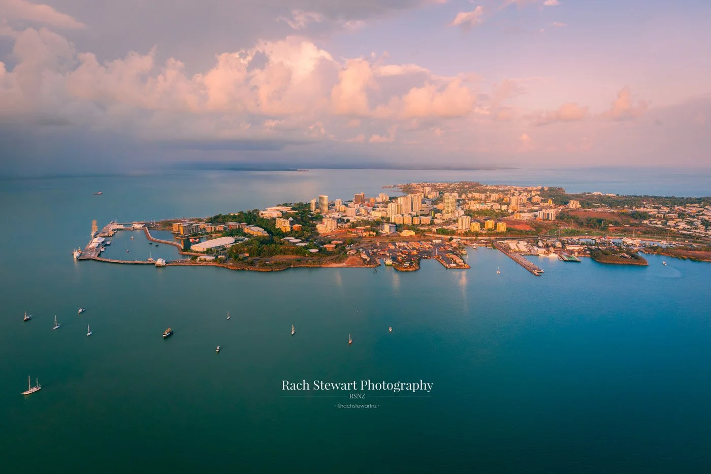 Darwin City Sunrise Aerial Australia