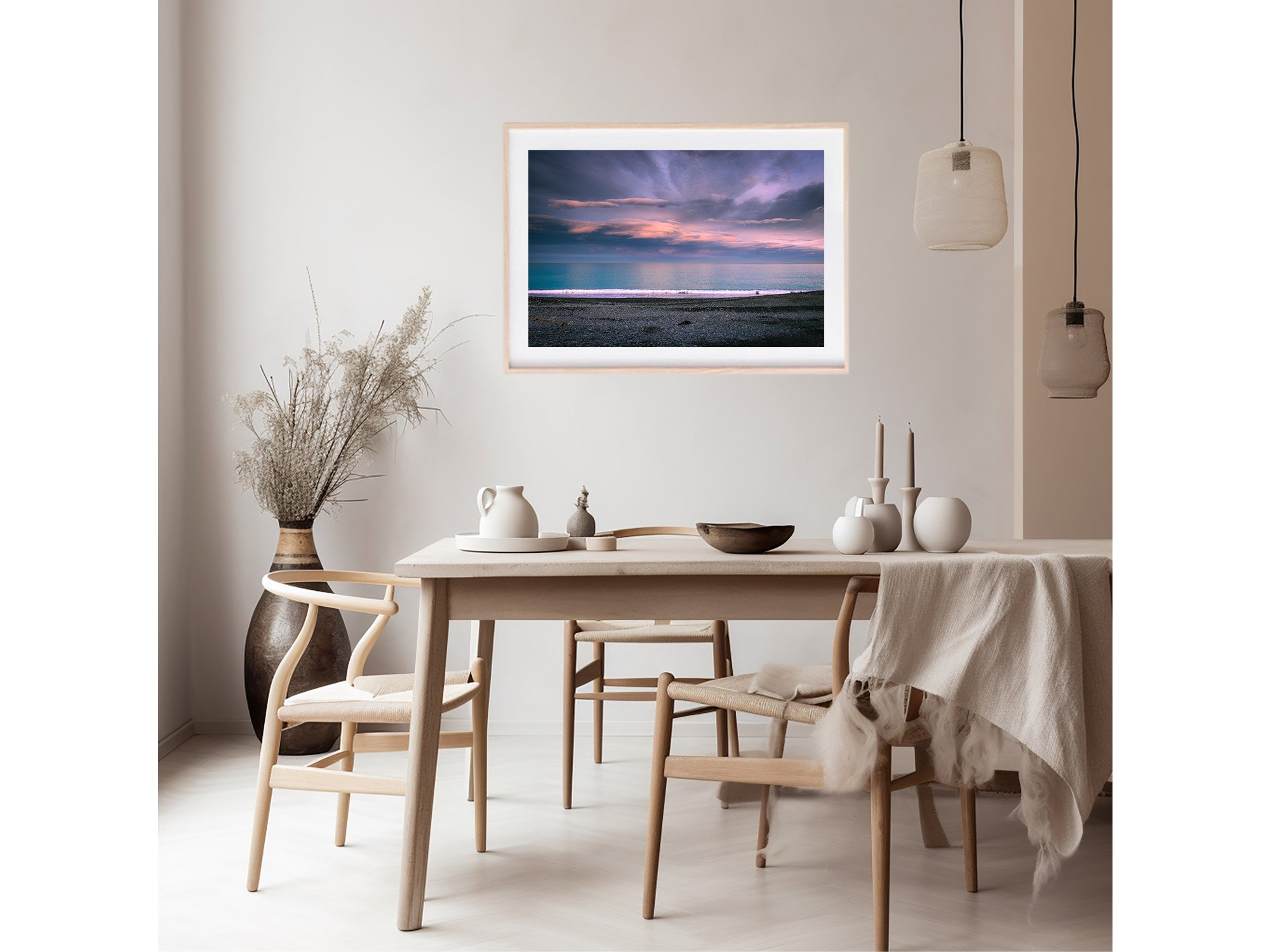 Tuhawaiki Point Beach Lighthouse Reef Timaru NZ Print