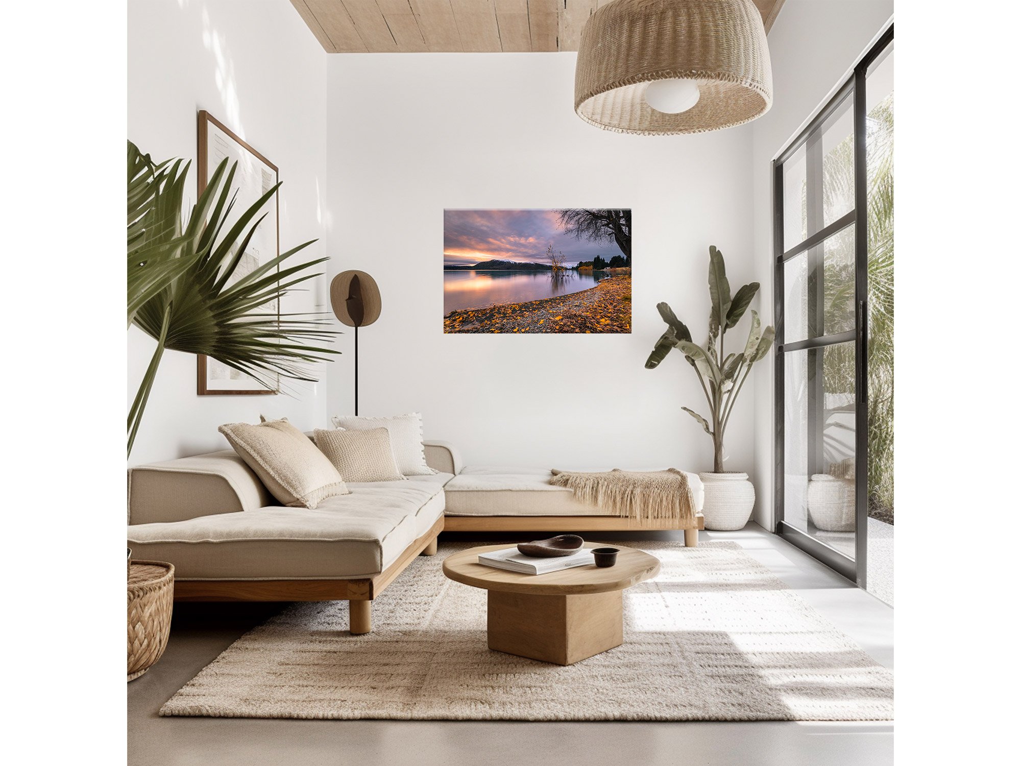 Lake Tekapo Autumn sunset reflection NZ Print