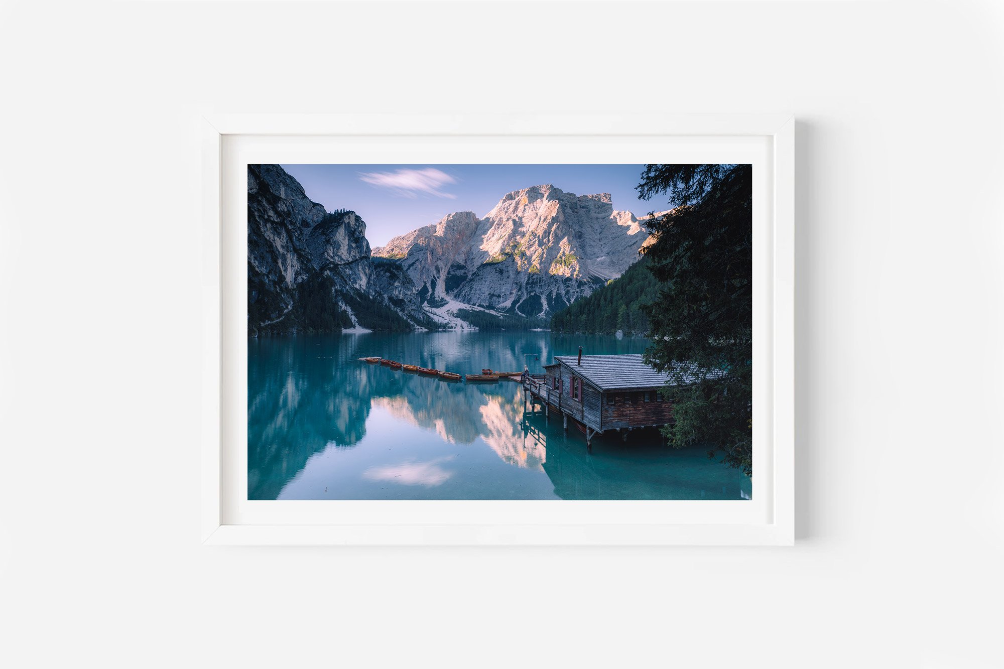 Lago Di Braies Sunrise Dolomites Italy Print