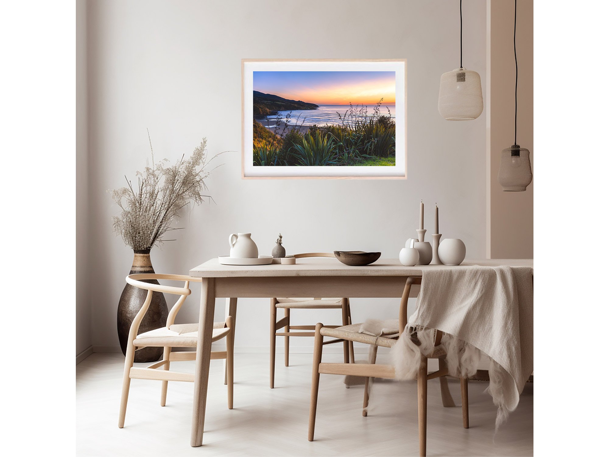 Raglan Ngarunui Beach Sunset Waikato NZ Print