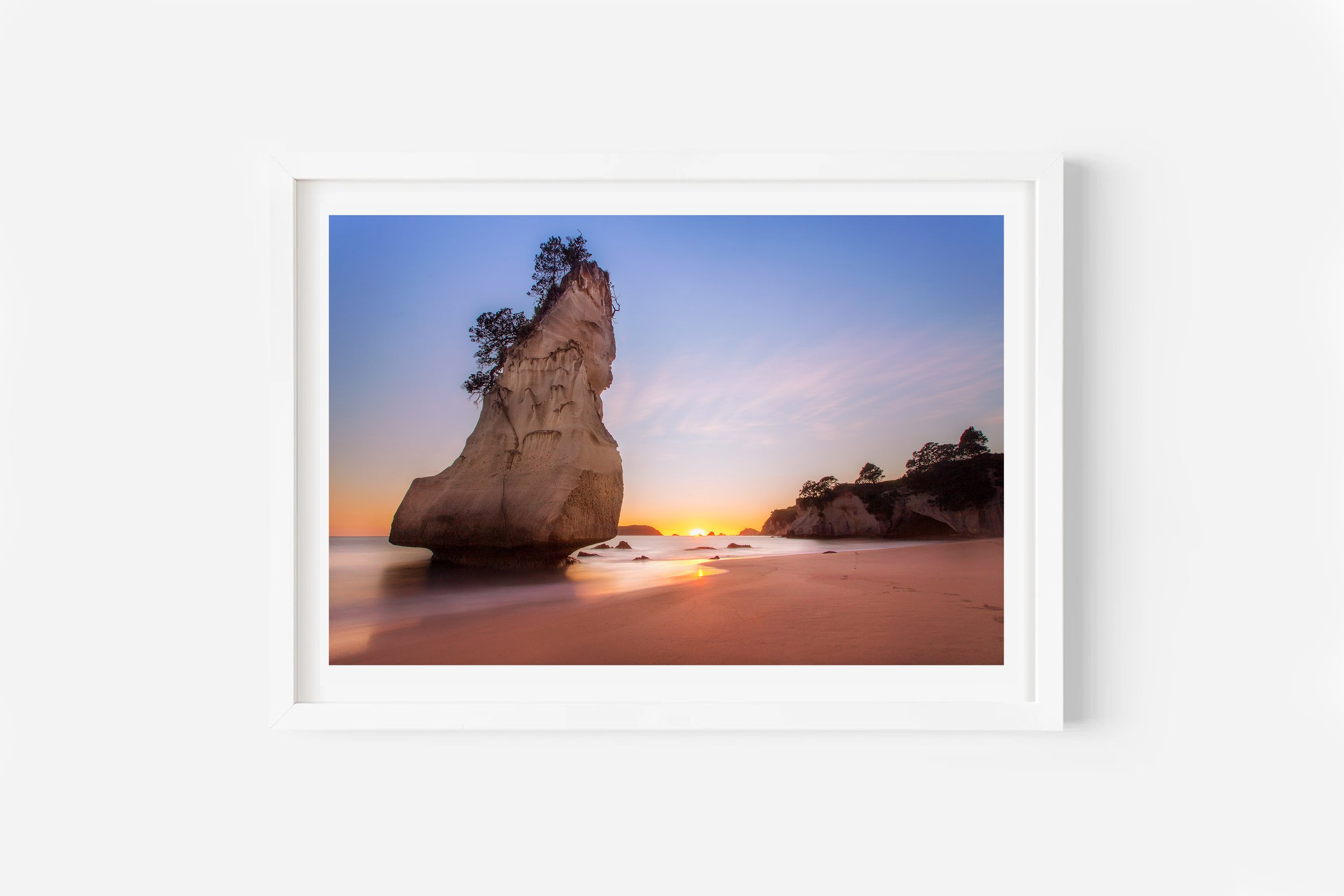 Te Hoho Rock Cathedral Cove Coromandel Hahei sunrise NZ Print