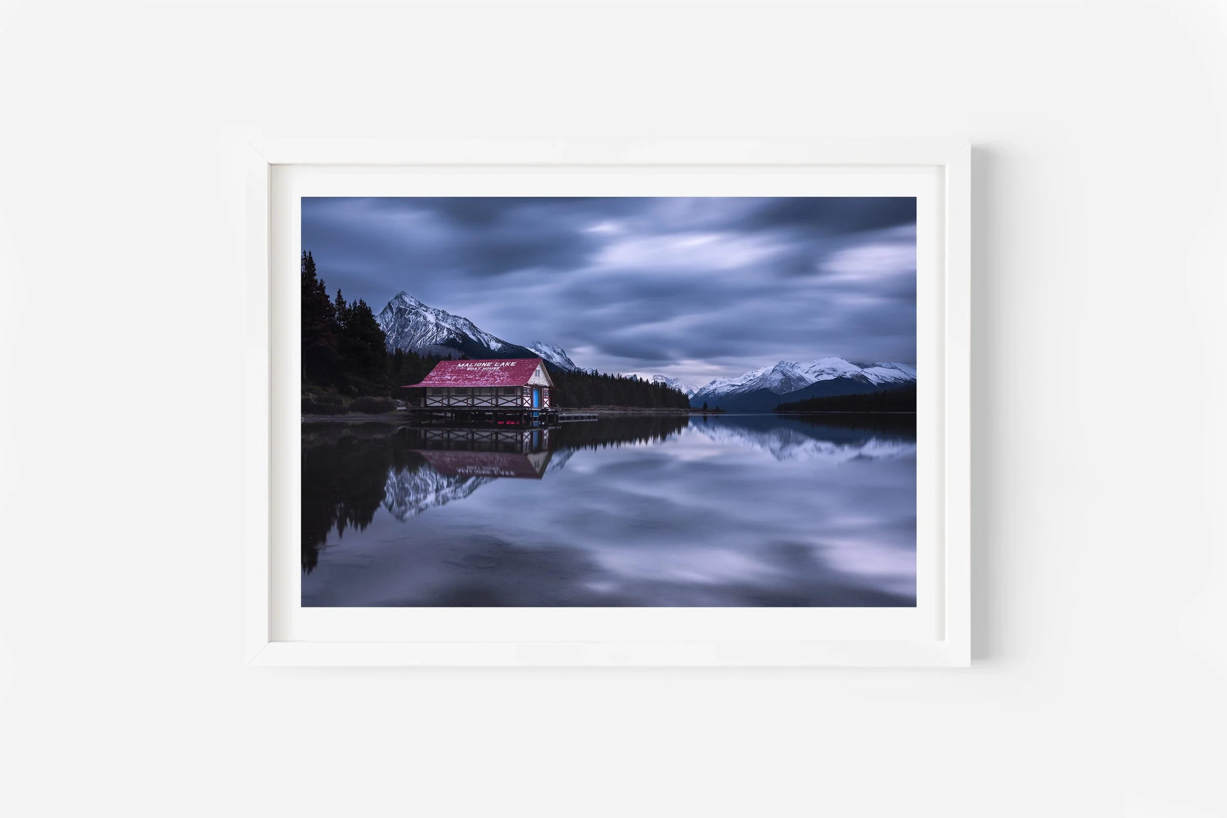 Maligne Lake Boat House Canada Print