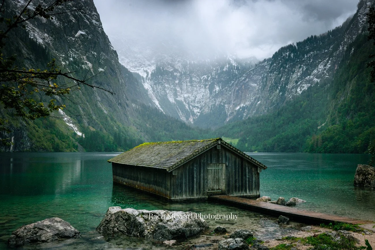 obersee boat house berchtesgadener bavaria germany print