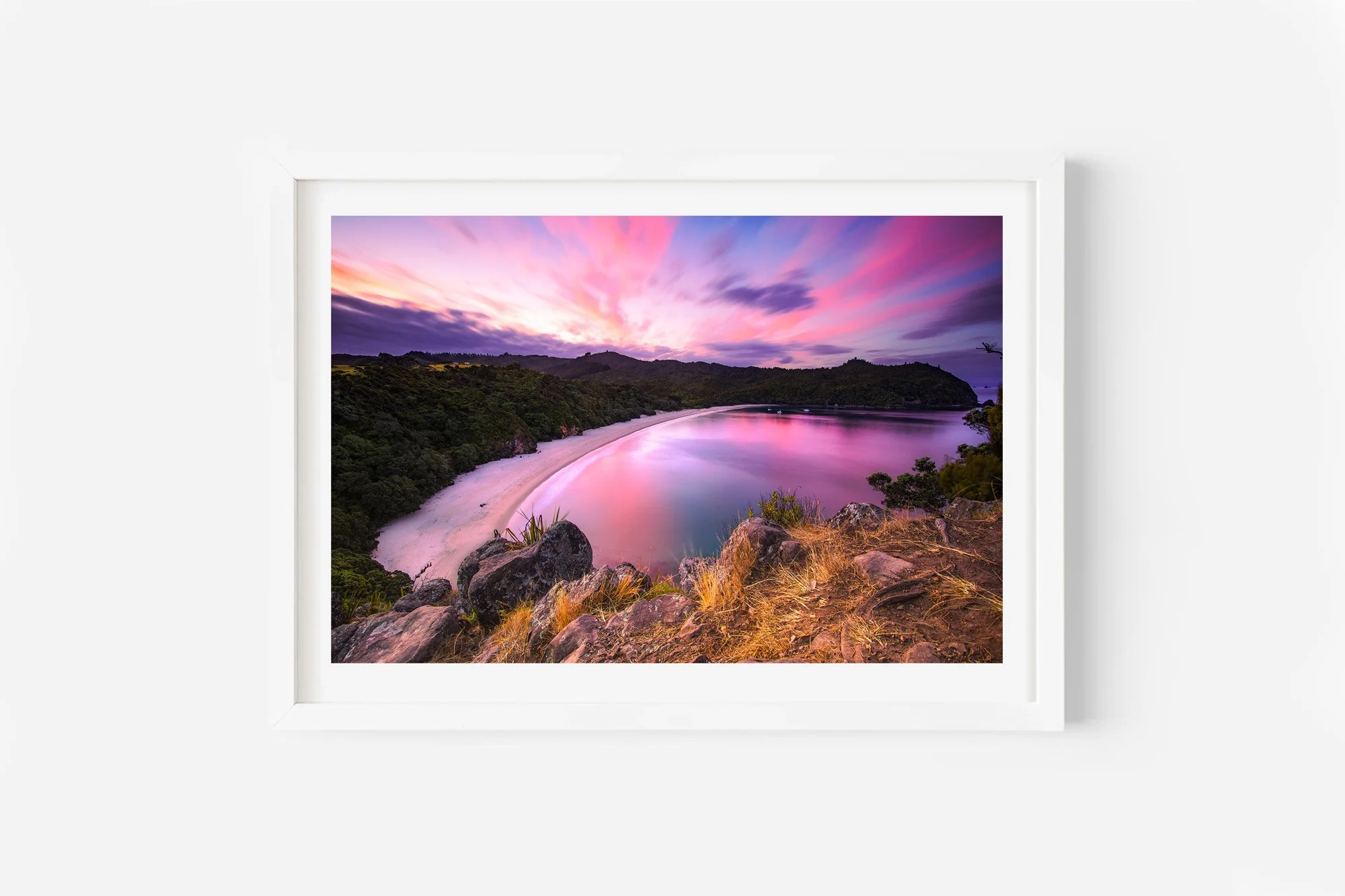 New Chums Beach Lookout Sunset Coromandel NZ Print