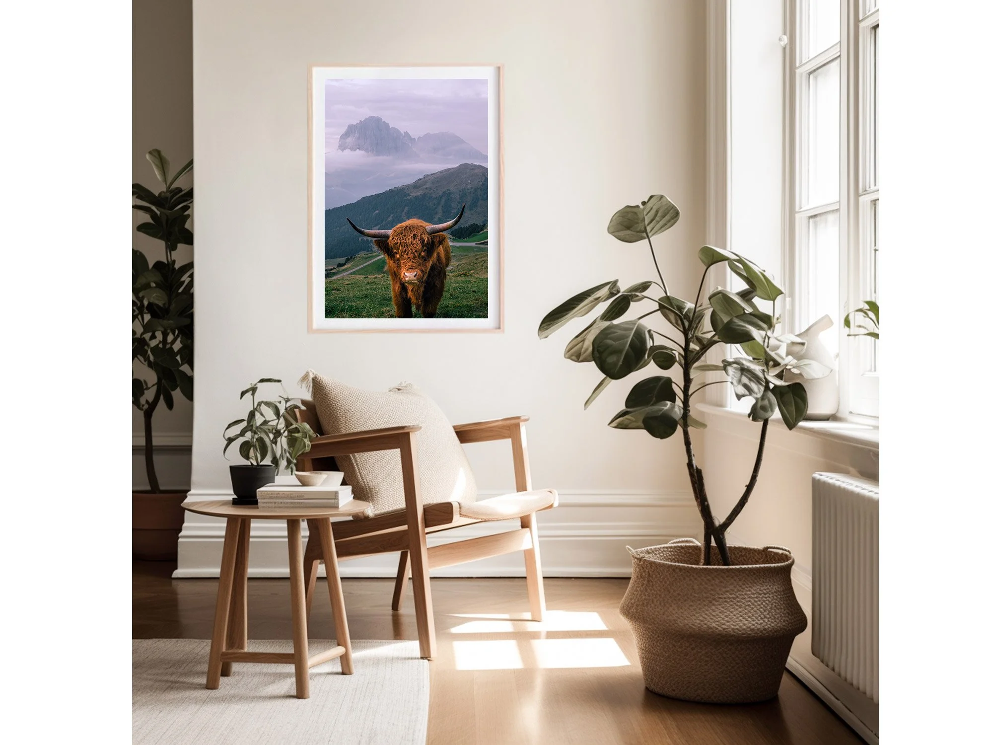 Highland Cattle Seceda Ridgeline The Dolomites Italy Print