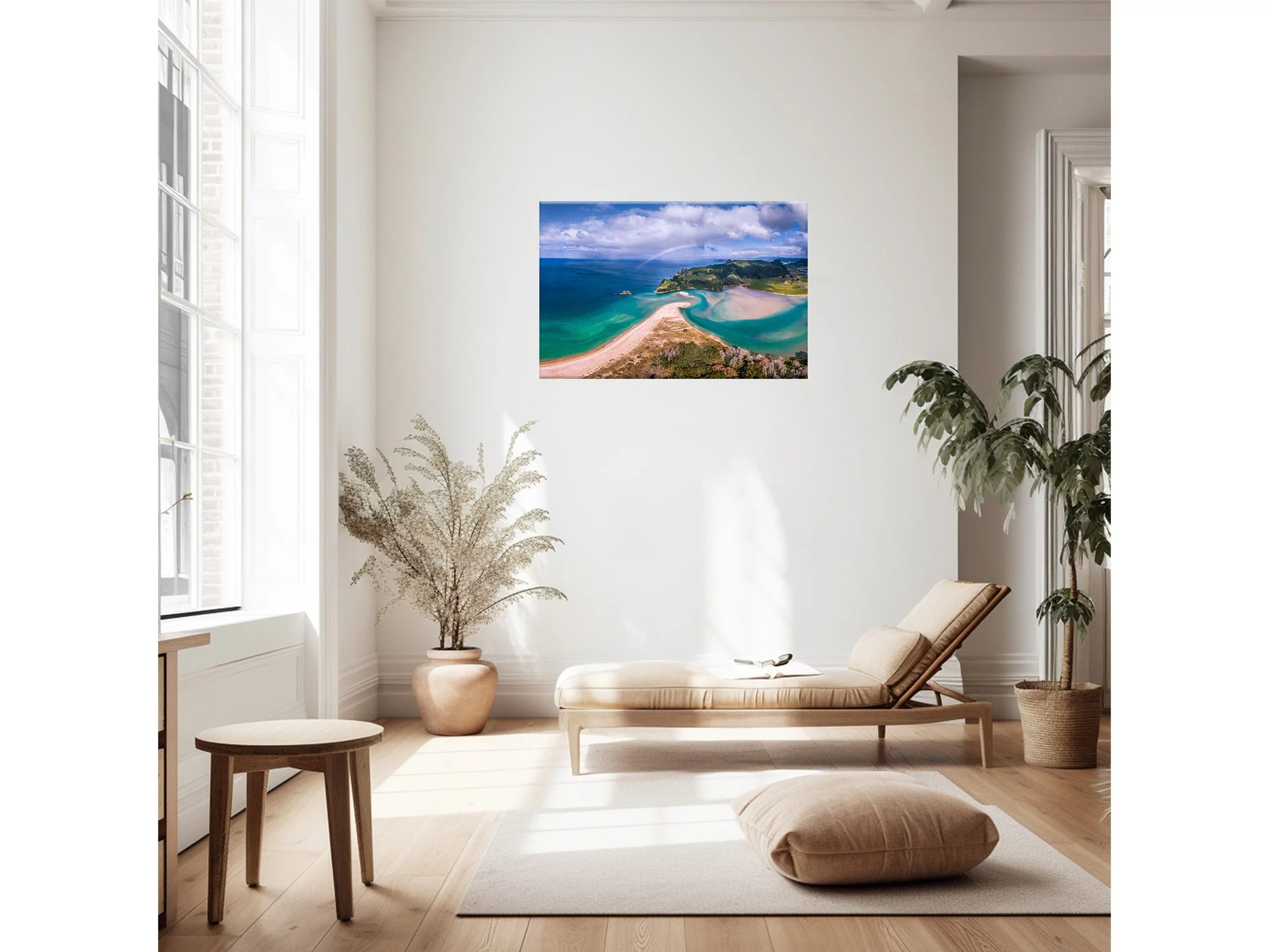 Opoutere Beach Coromandel aerial image NZ Print