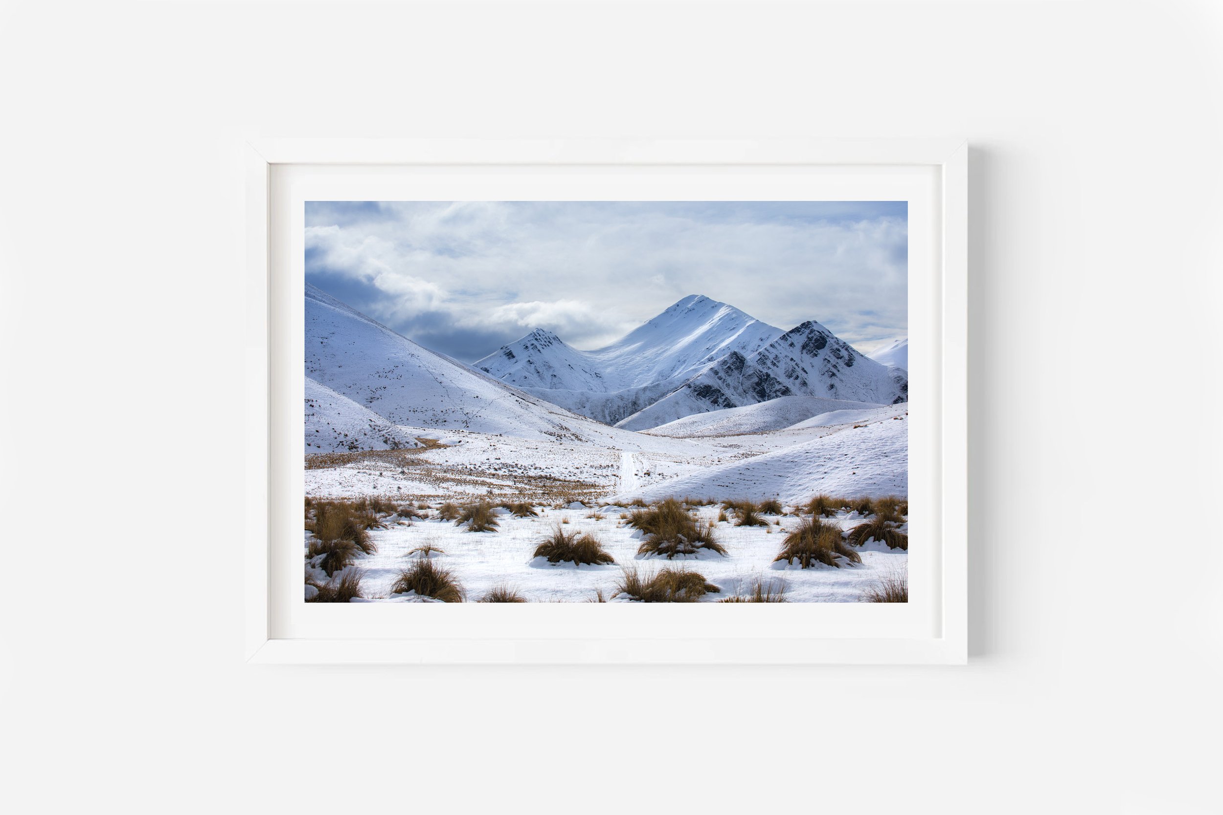 Lindis Pass Winter Snow NZ Print