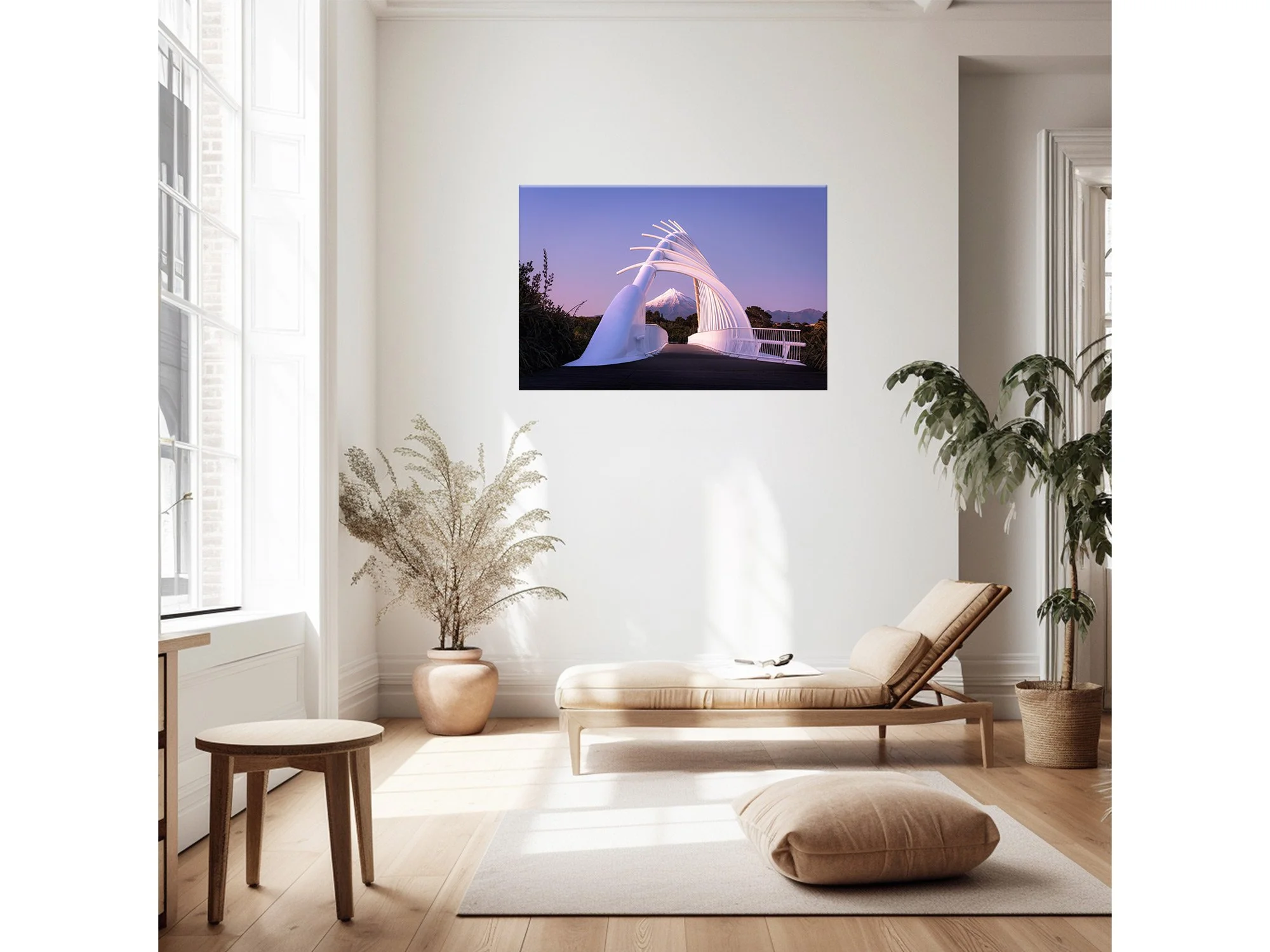 Dawn at Te Rewa Rewa Bridge New Plymouth Taranaki NZ Print