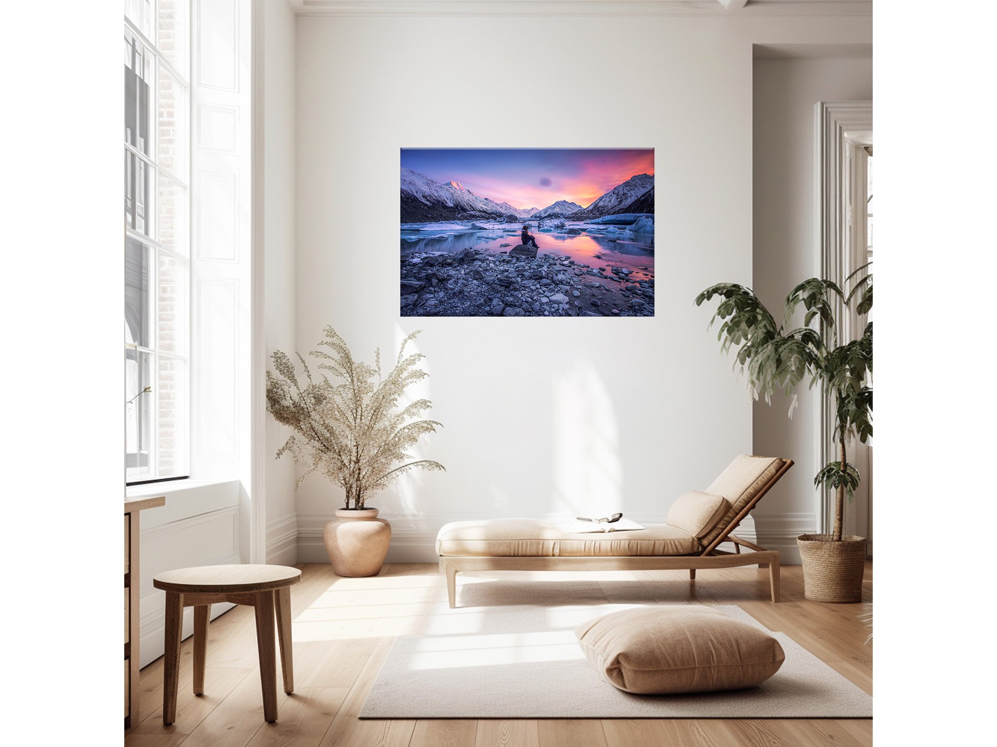 Tasman Lake Mount Cook Sunrise Winter NZ Print