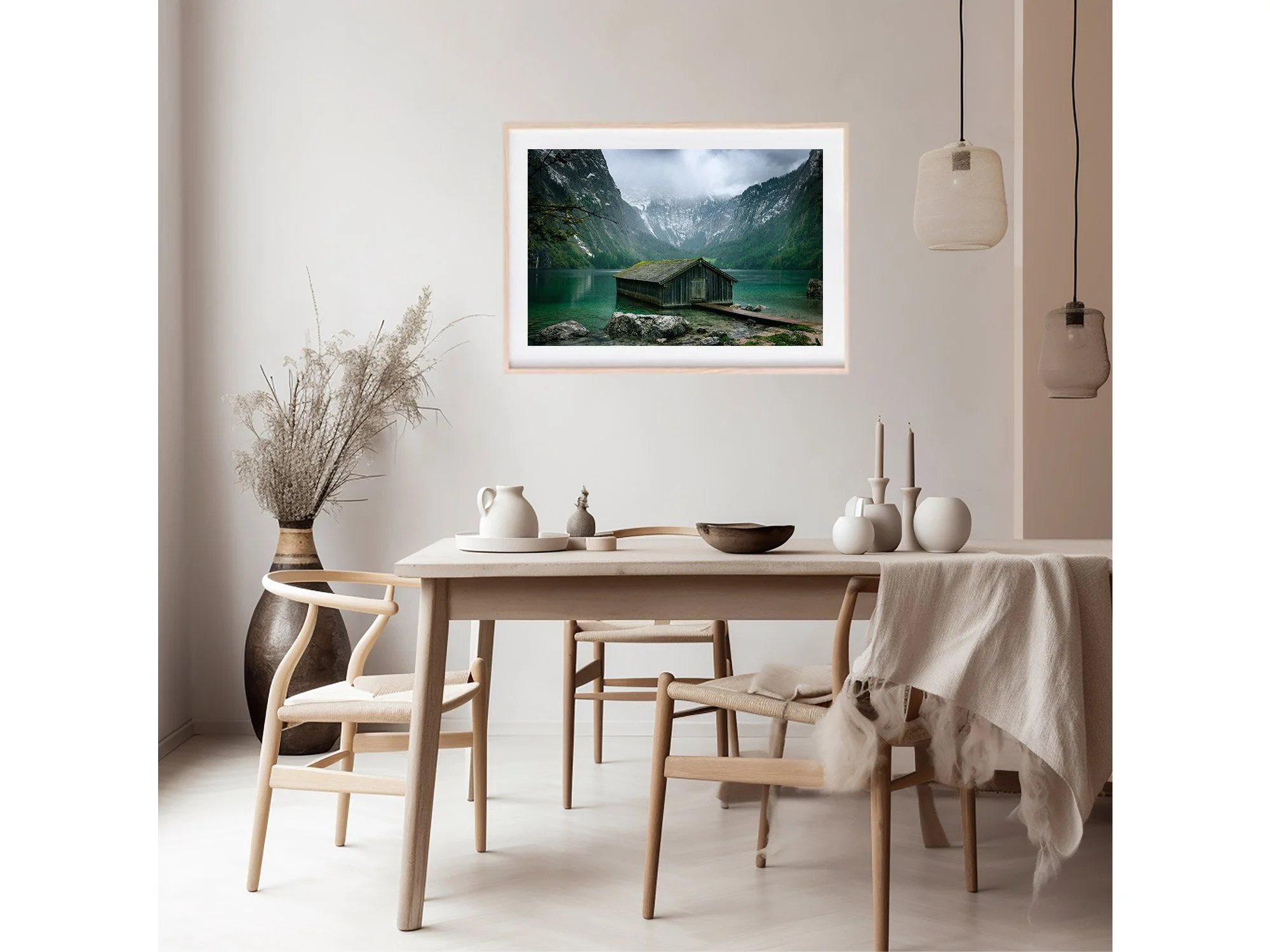 obersee boat house berchtesgadener bavaria germany print