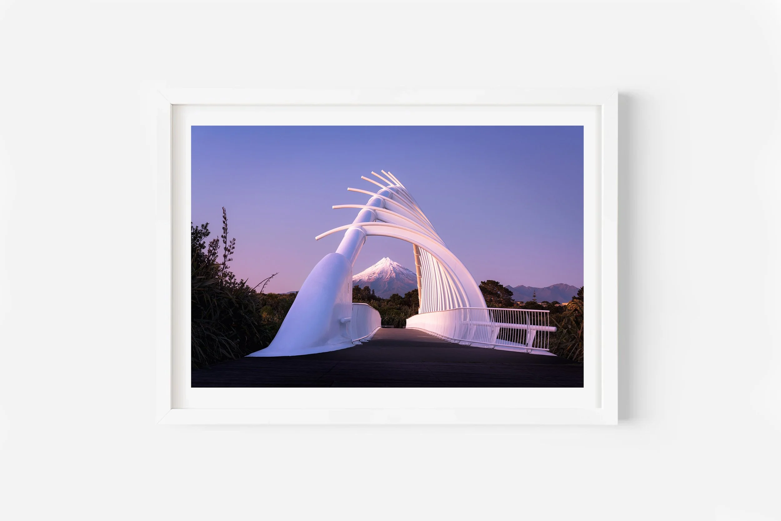 Dawn at Te Rewa Rewa Bridge New Plymouth Taranaki NZ Print