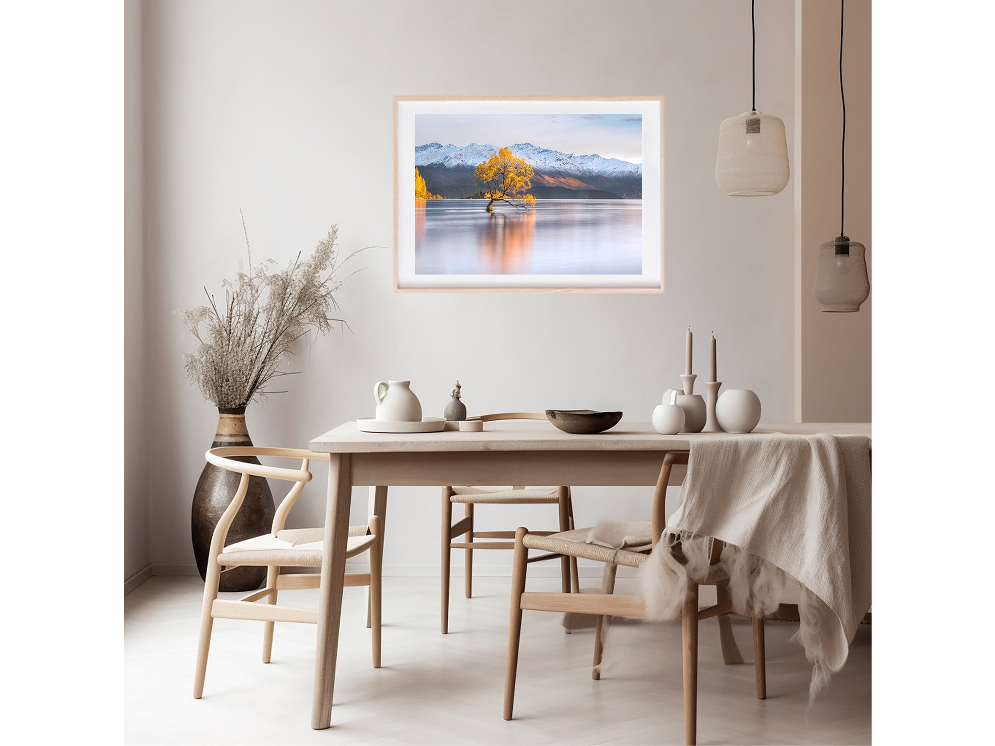 Wanaka Tree sunrise reflection Autumn NZ Print