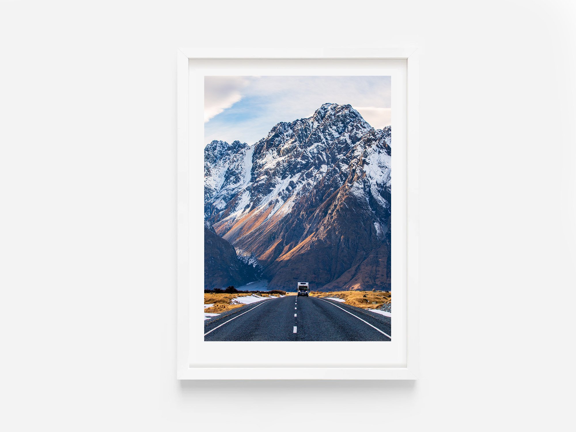 Road to Tasman Lake Mount Cook winter NZ Print