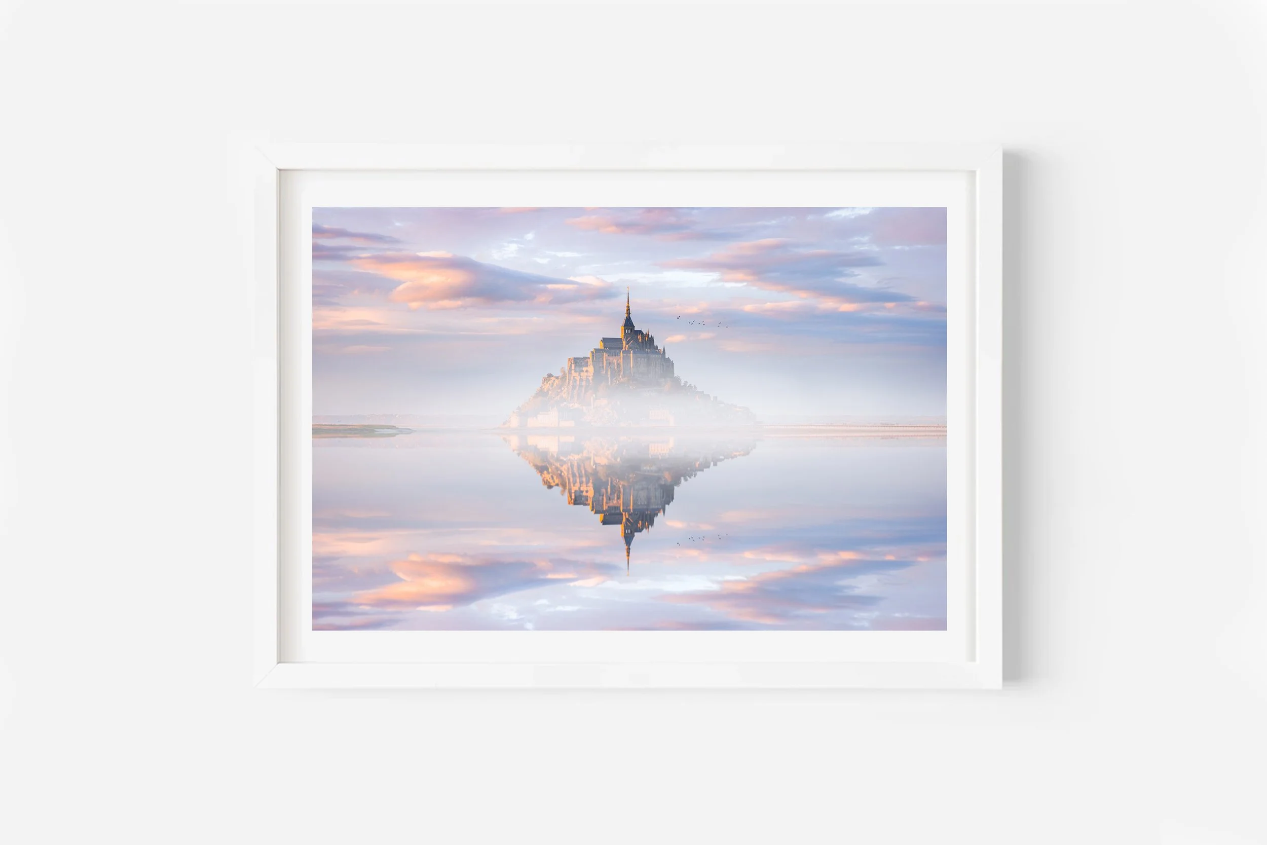 Mont St Michel Sunset Reflection Normandy France Print