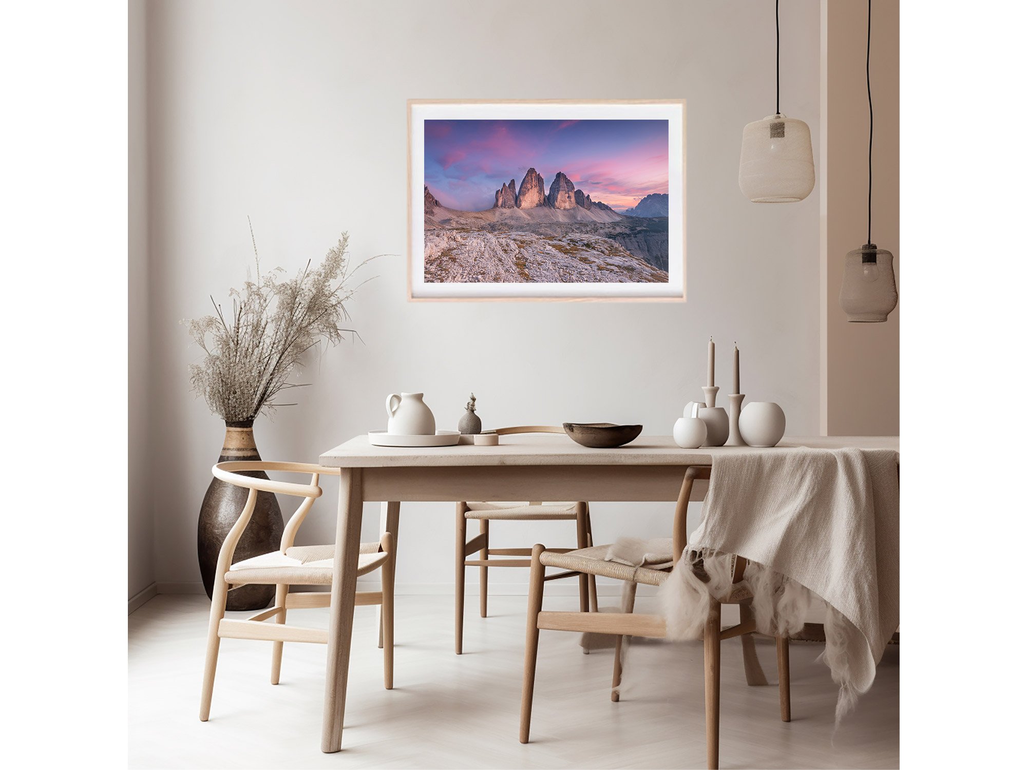 tre cime di lavaredo sunset dolomites italy print