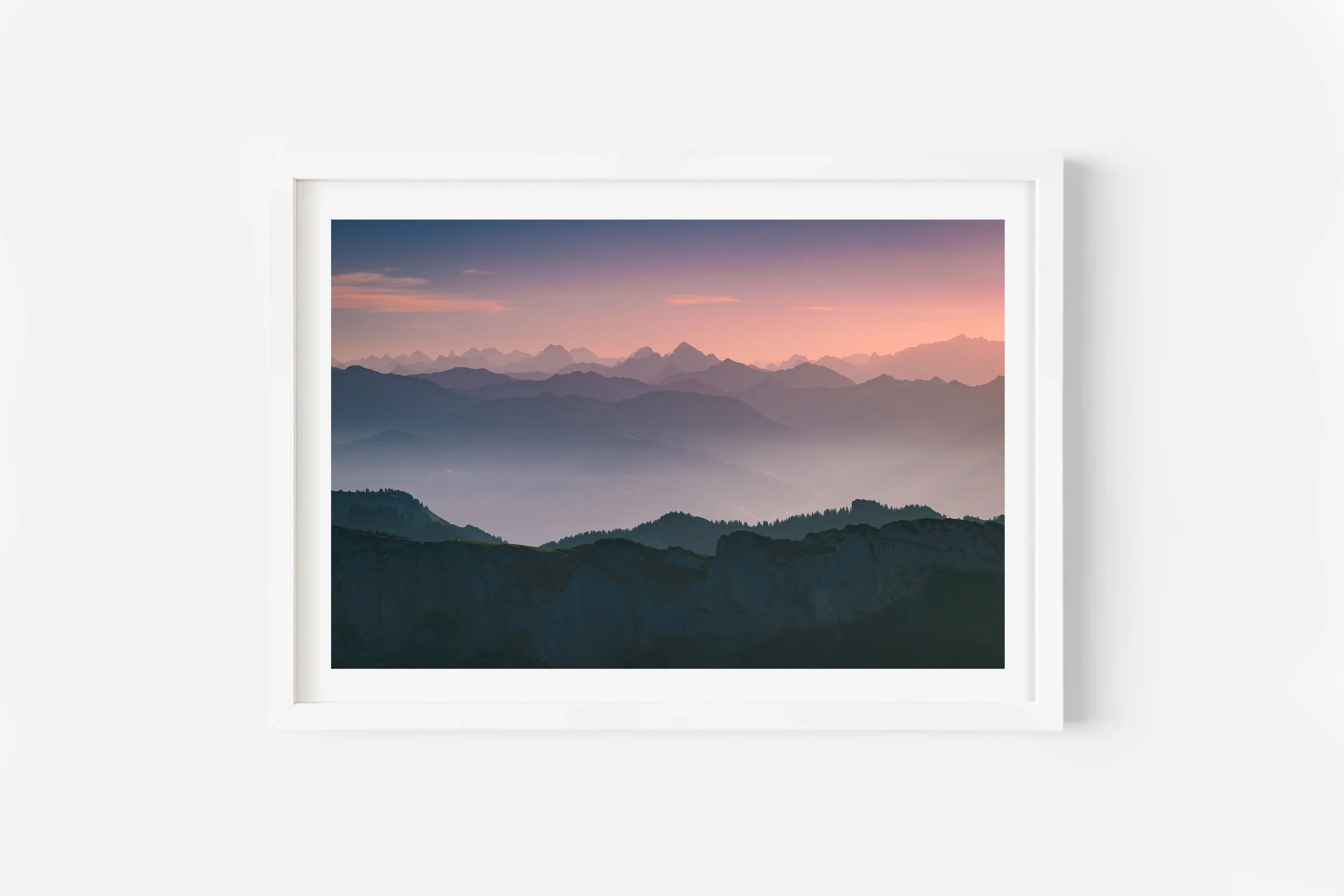 Swiss Alp Sunrise Layers from Schafler Ridge Switzerland Print