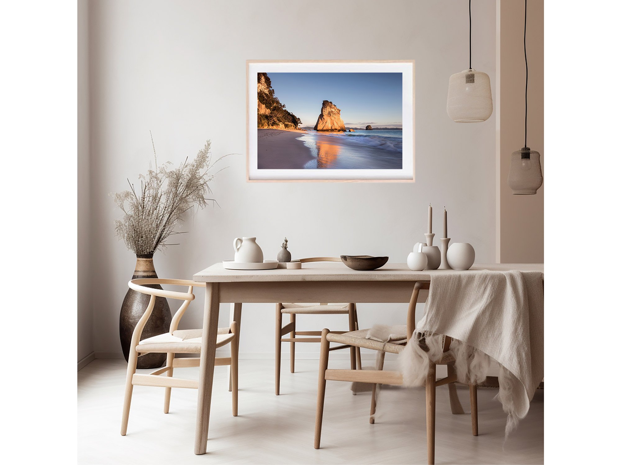 Te Hoho Rock Cathedral Cove sunrise Coromandel NZ Print