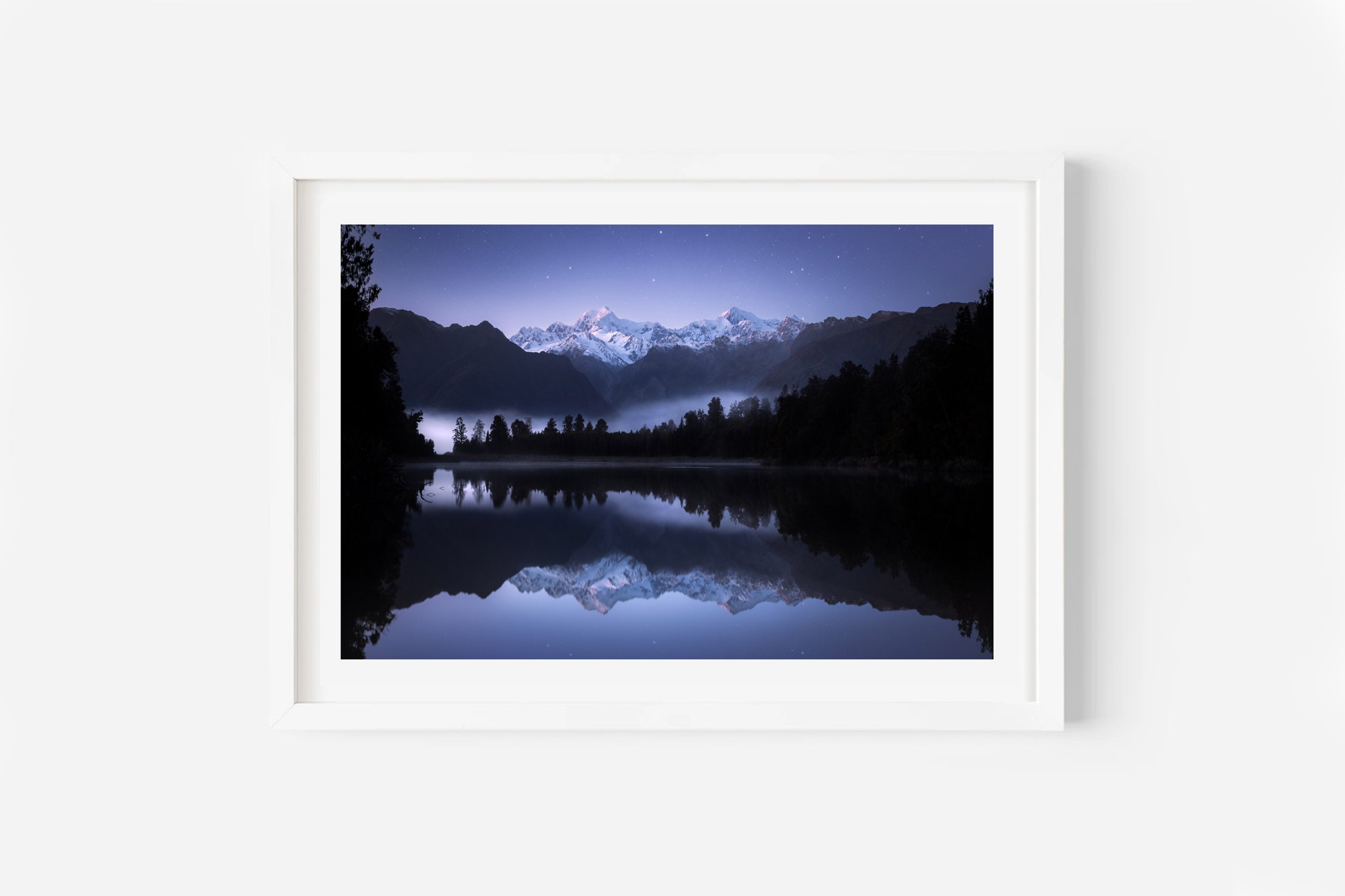 Lake Matheson West Coast Twilight Reflection New Zealand Print