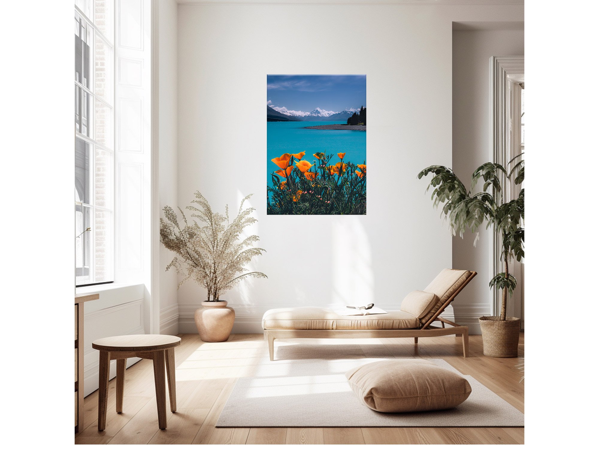 Lake Pukaki Mount Cook spring flowers NZ Print