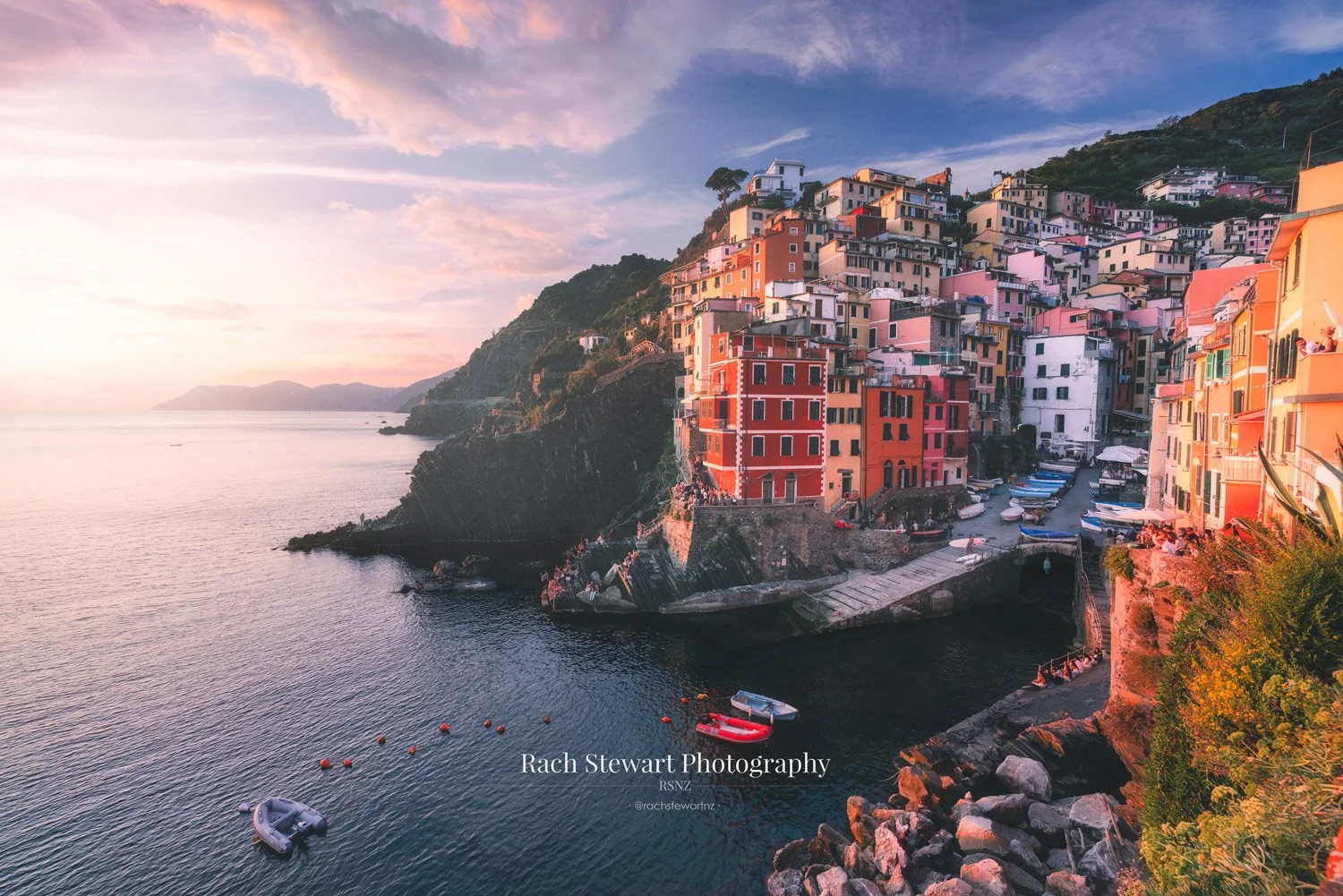 Riomaggiore Sunset Cinque Terre Italy Print