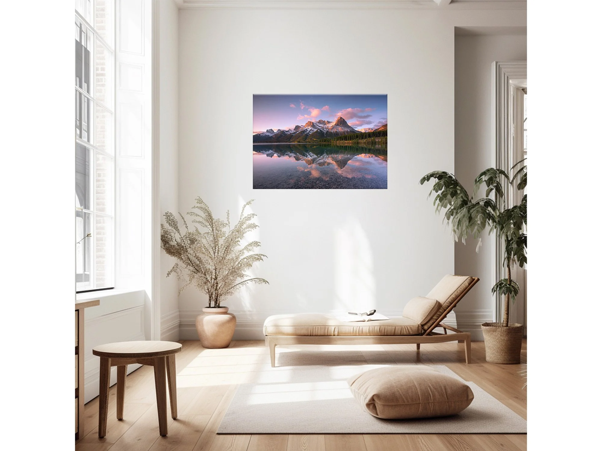 Rundle Bay Foreshore Canmore Alberta Lake Winter Canada Print
