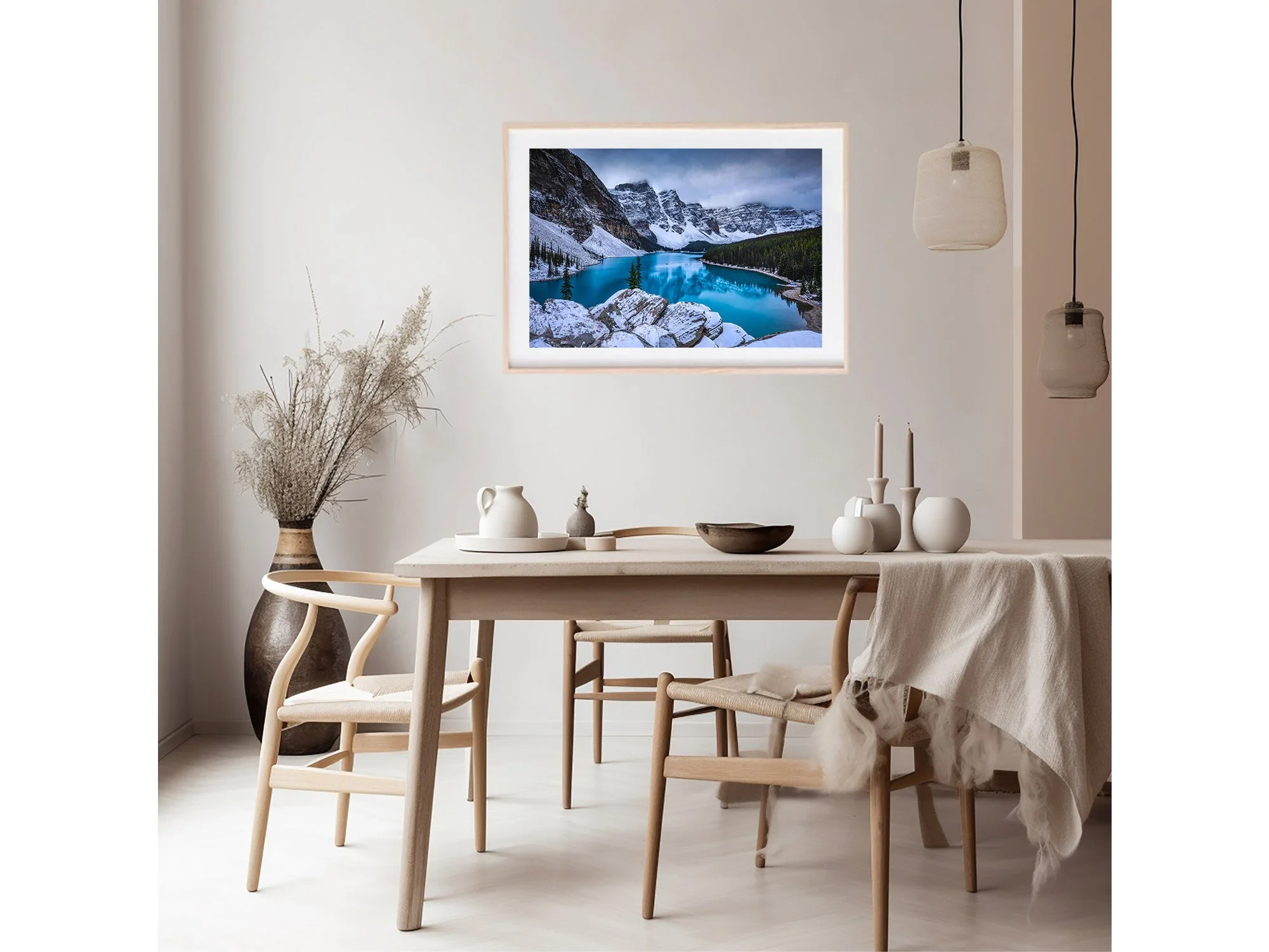 Moraine Lake Winter Snow Canada Print