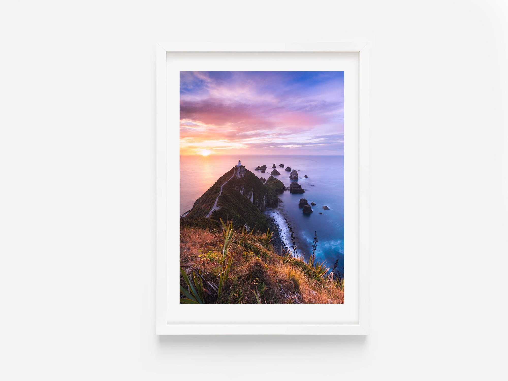 Nugget Point Lighthouse sunrise NZ Print