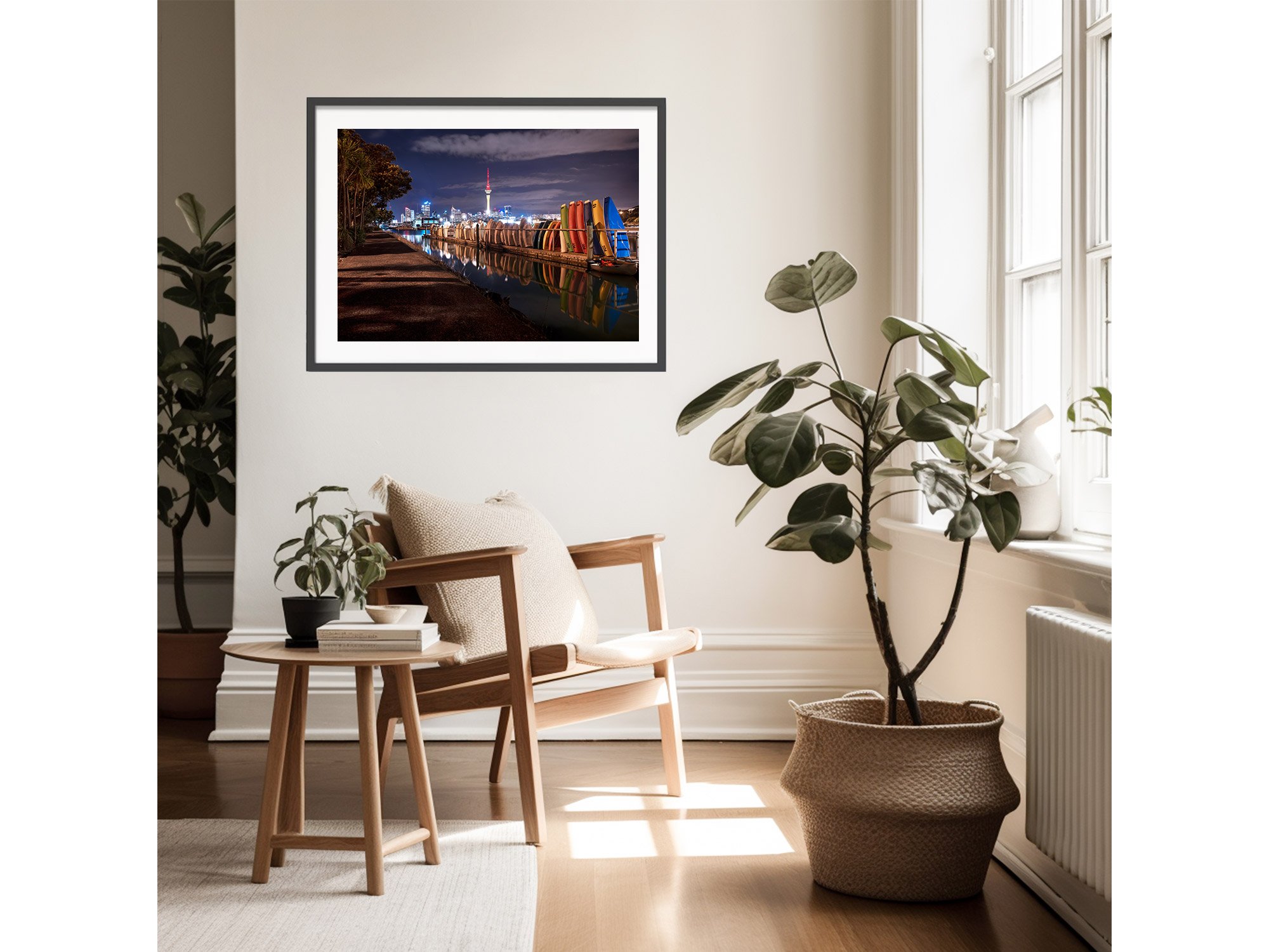Auckland Sky City Tower from Westhaven Marina NZ Print