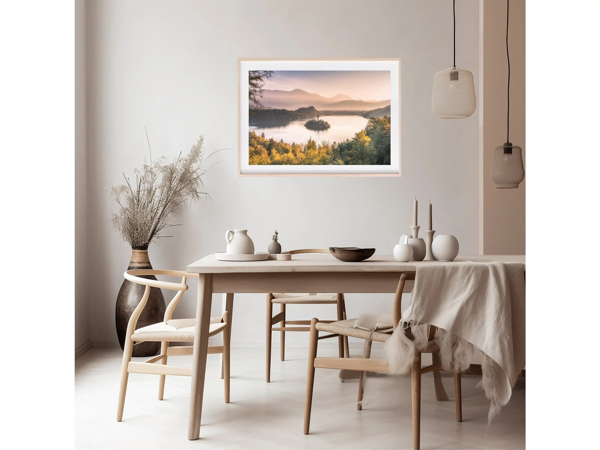 lake bled lookout slovenia sunrise print