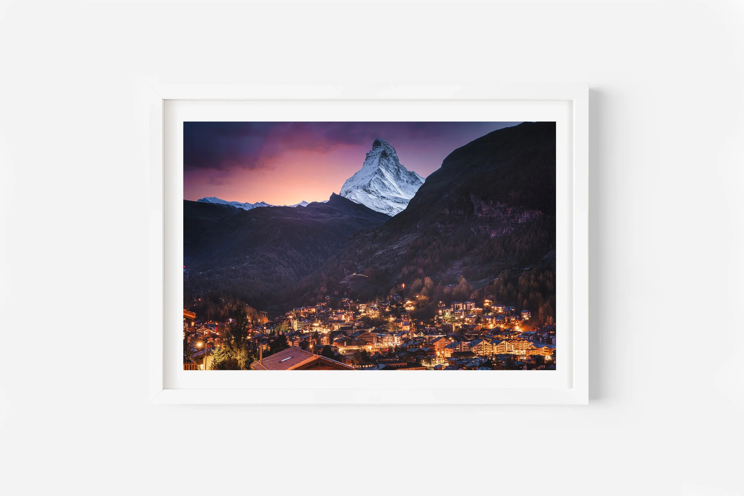 The Matterhorn Zermatt Lookout Switzerland Sunset Print