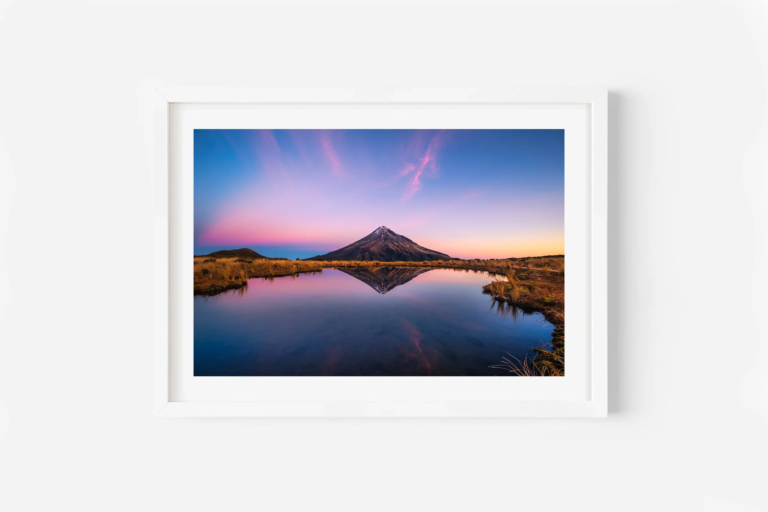 Mount Taranaki Sunset Pouakai Tarn Reflection NZ Print