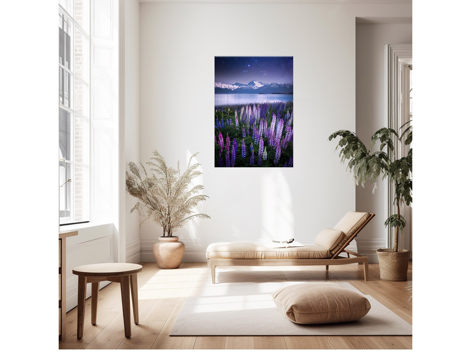 Lake Pukaki Mount Cook Lupins Spring Flowers NZ Print