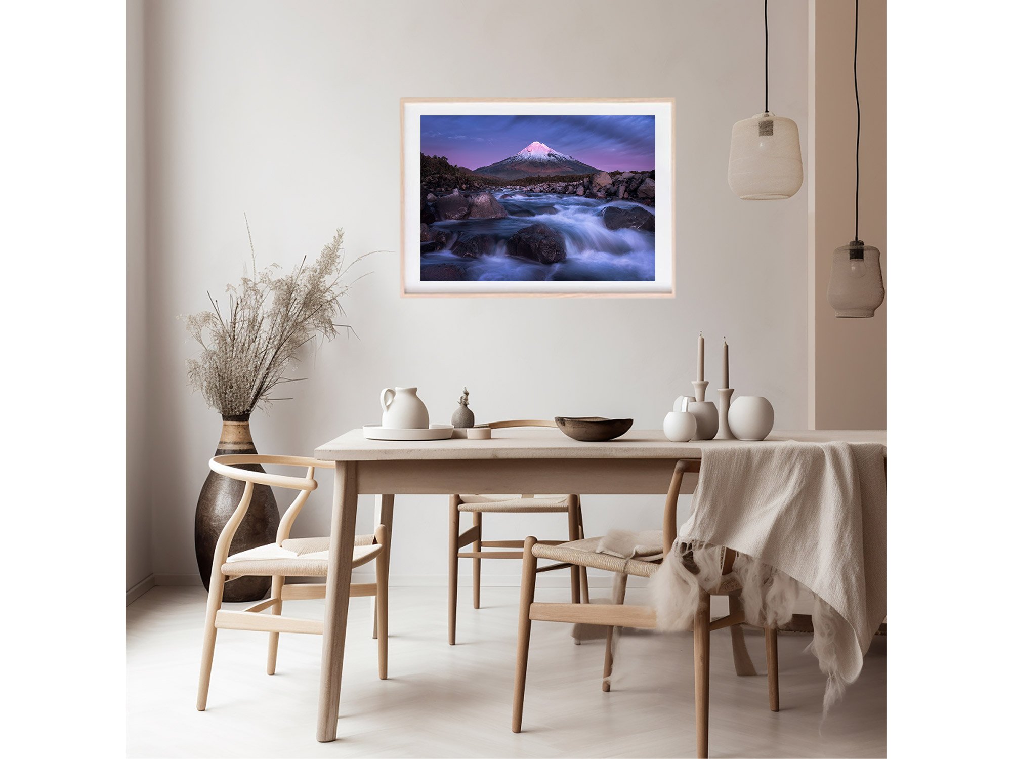 Mount Taranaki River Sunset NZ Print