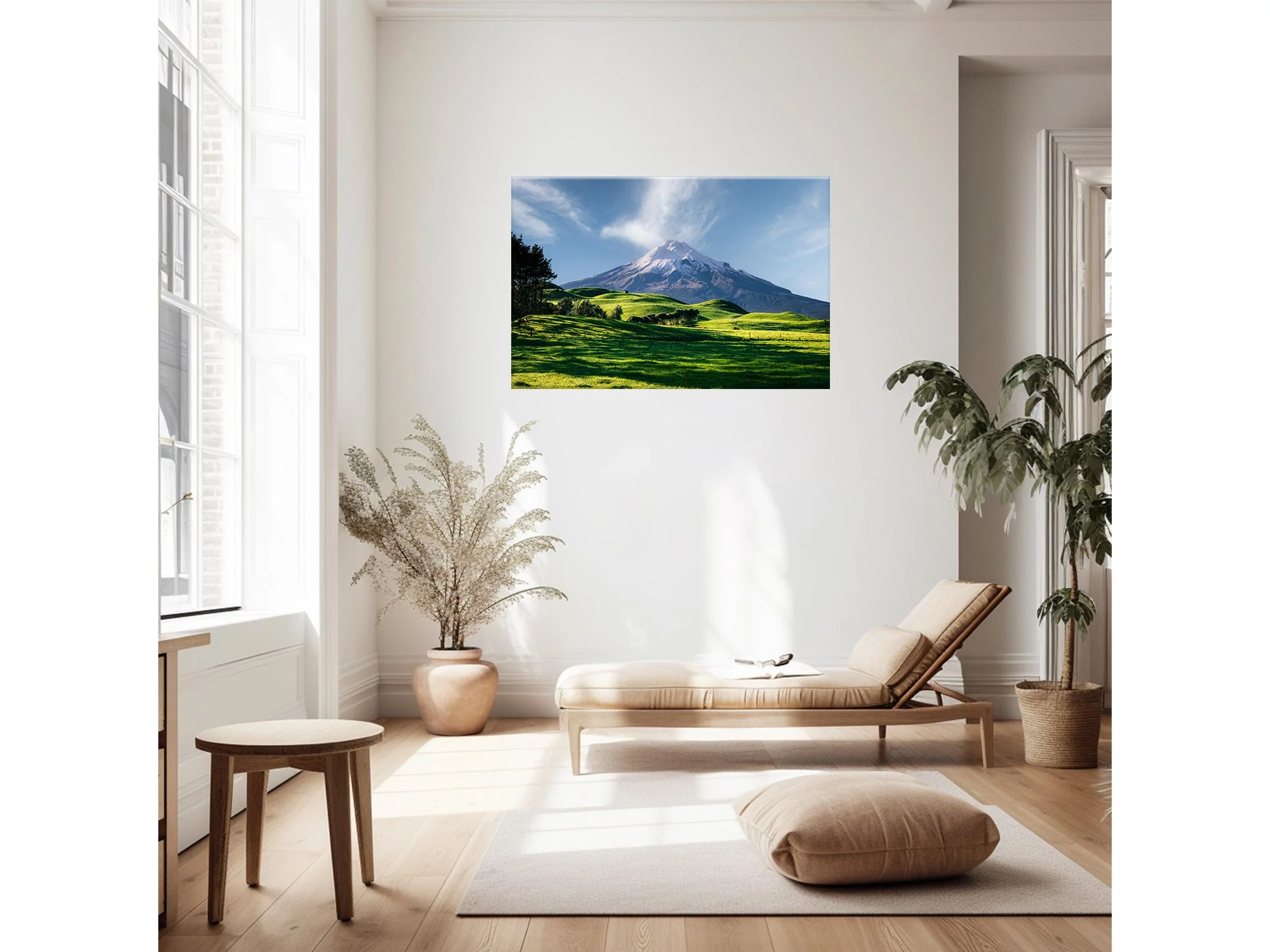 mount taranaki cape egmont farmland nz print